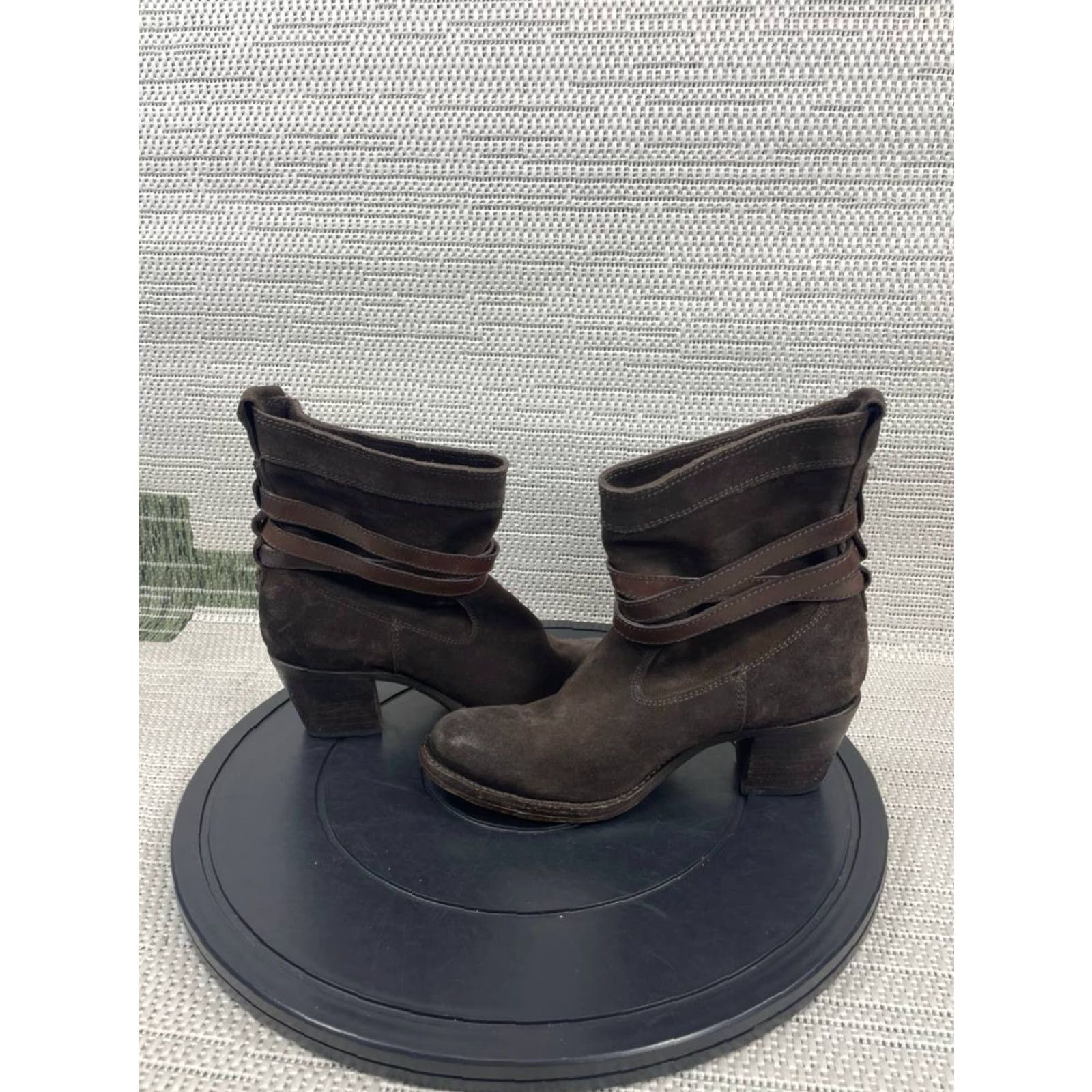 Frye Frye Boots Womens Bootie Brown Suede Jane Short 6 B Ankle Buckle Strap Casual Leather Insole Outsole Vintage No Menus Size 28" / US 6 / IT 42 - 7 Thumbnail