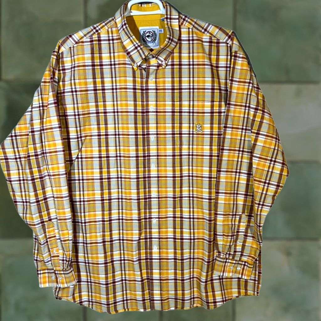 Vintage Cinch Shirt Men’s 2XL Yellow Plaid Cotton Long Sleeve Button-Down Excellent Size US XXL / EU 58 / 5 - 1 Thumbnail
