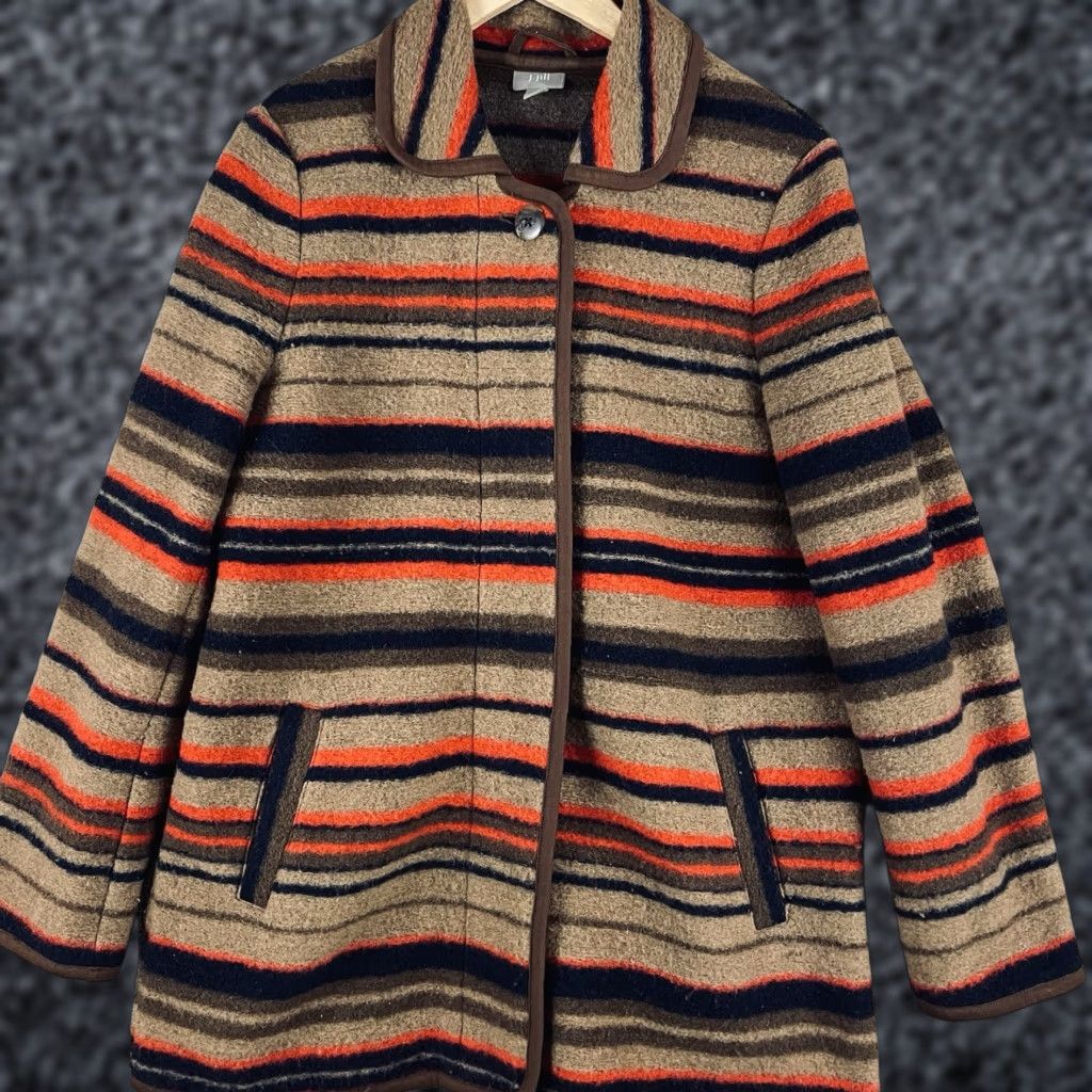 J. Jill J. Jill Coat Jacket Swing Wool Pockets Multicolor Colorful 60% Wool 35% Polyester 5% Acrylic Button Closure Regular Women Small R4 Size S / US 4 / IT 40 - 1 Thumbnail