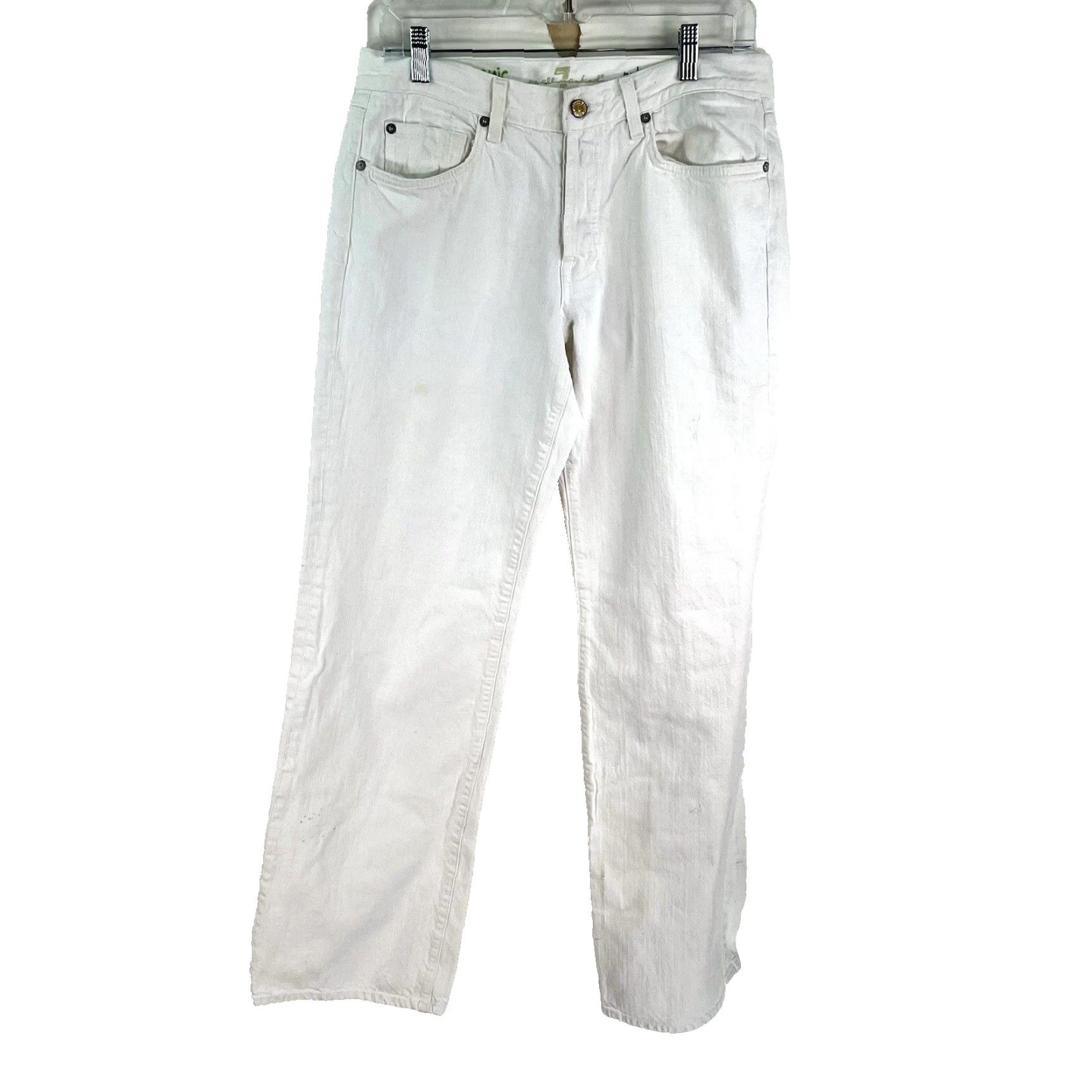 7 For All Mankind 7 For All Mankind Jeans Womens SZ 32/33 White Organic Relaxed Button Fly Denim Size 24" / US 00 / IT 34 - 2 Thumbnail