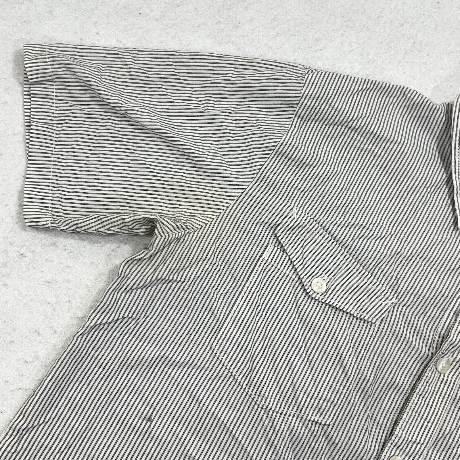 Vans VANS Off The Wall Button Down White Gray Striped Shirt Size US M / EU 48-50 / 2 - 5 Thumbnail