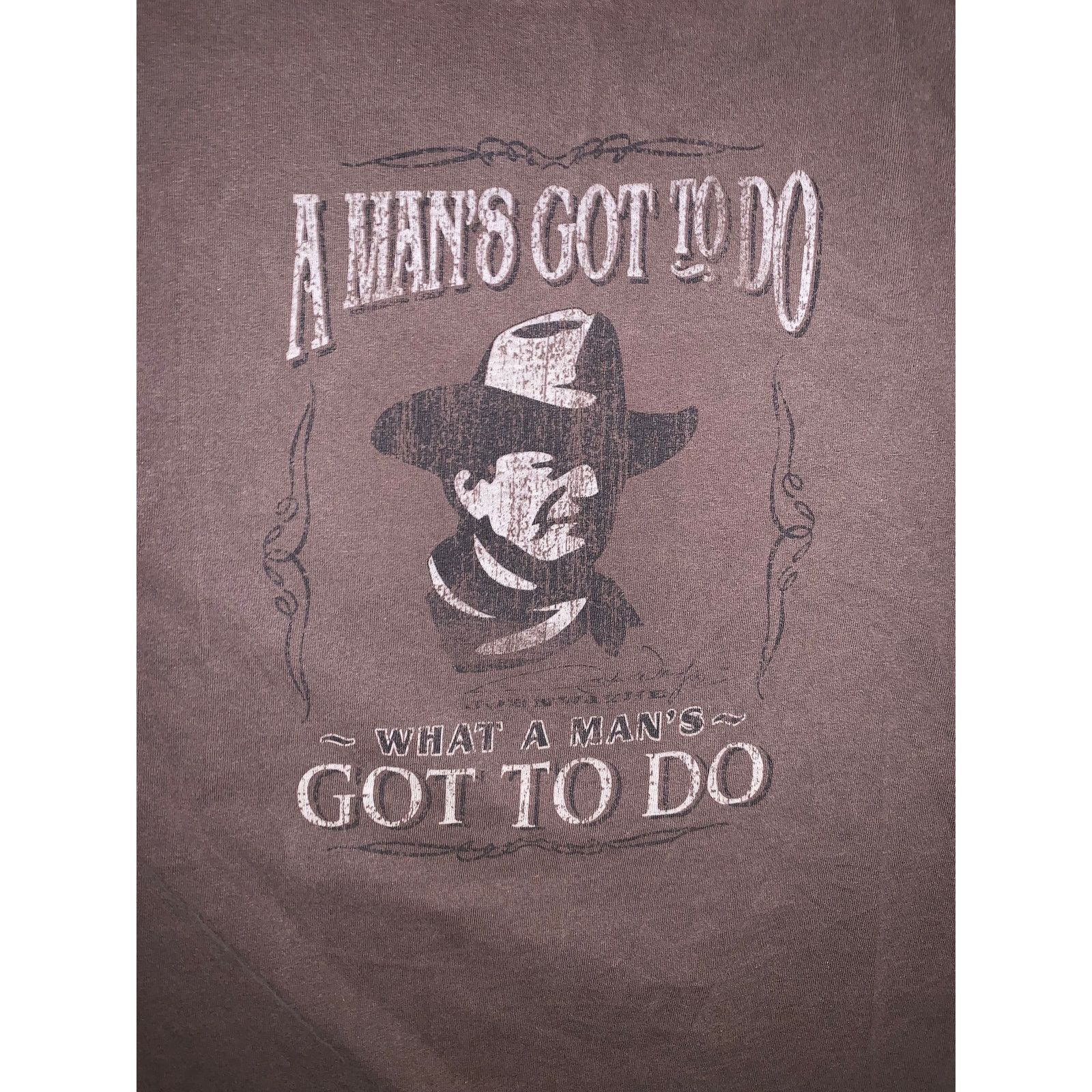 Other John Wayne T Shirt XL A Man’s Got To Do Western Brown Tee Size US XL / EU 56 / 4 - 1 Thumbnail