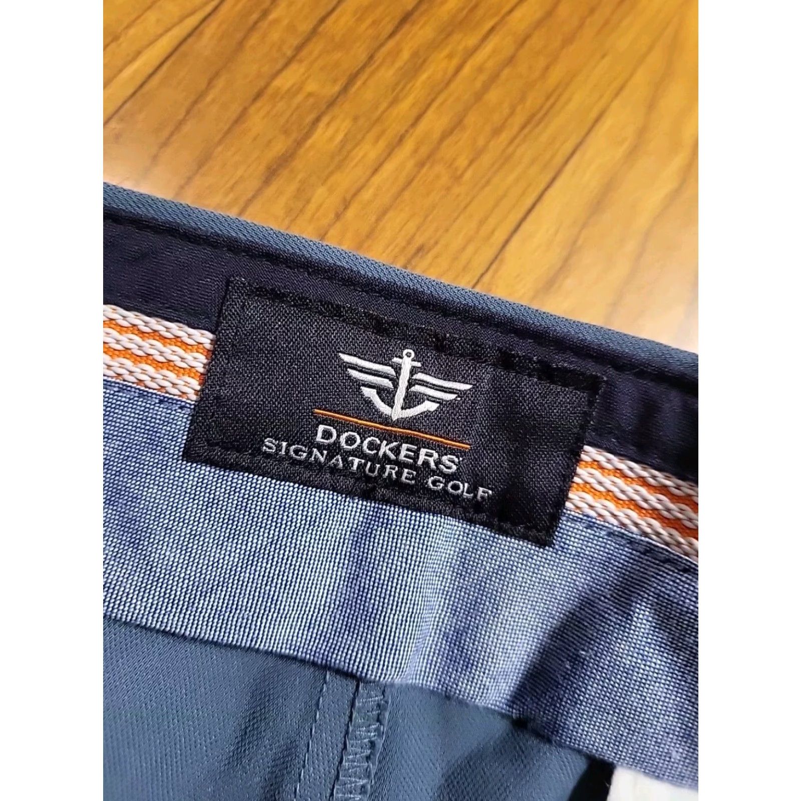Dockers DOCKERS Flat Front Pants 34x32 Marine Blue Mens Regular Straight Zip Button Pockets Logo Khakis Golf Collection Size US 34 / EU 50 - 2 Thumbnail