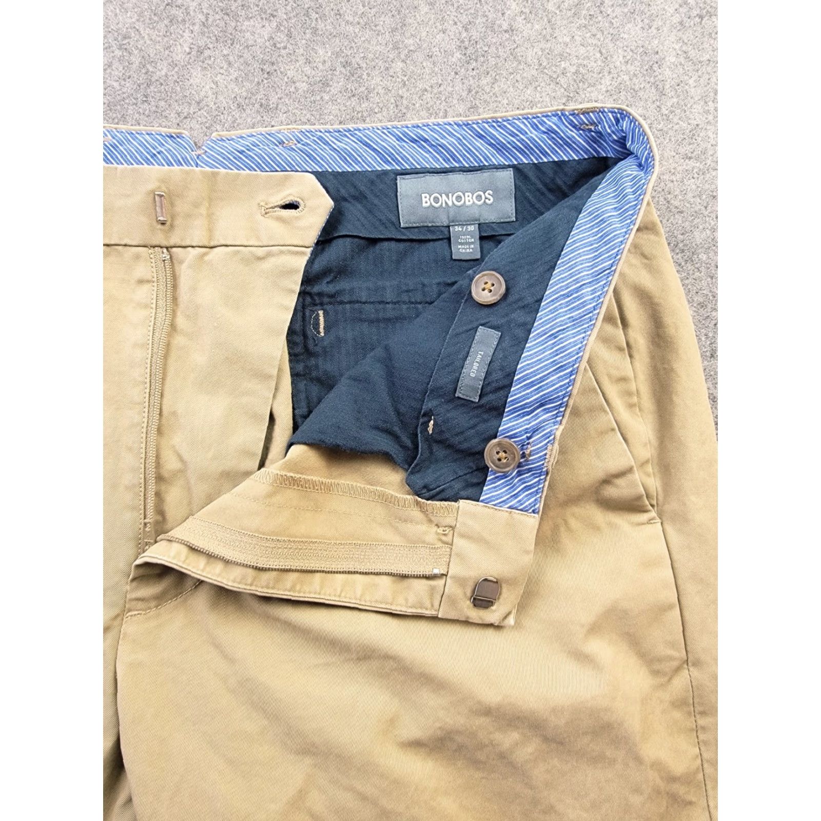 Bonobos Bonobos Pants Mens 34x30 Tan Tailored Fit Chino Straight Leg ID 34x30 Vintage No (34x28) Brown Pants Men Straight Leg Chino Homepage Size US 34 / EU 50 - 4 Thumbnail