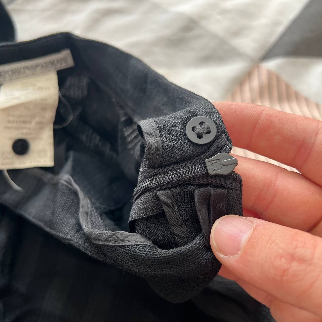 Emporio Armani Vintage 80s Emporio Armani Linen Trousers Pants Size 42 Size 28" / US 6 / IT 42 - 4 Thumbnail