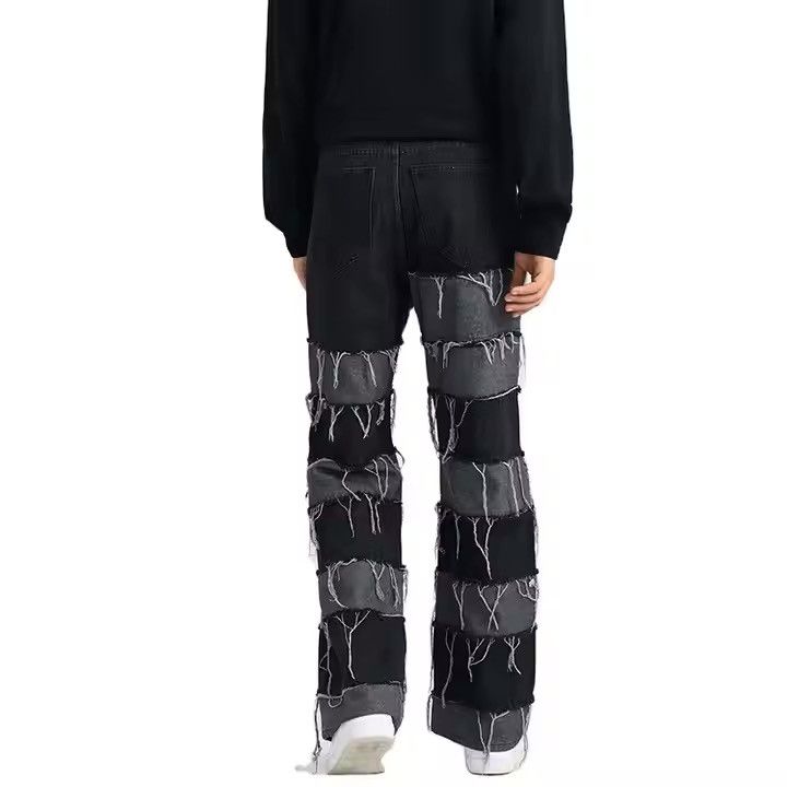 Japanese Brand 💥Japanese Shein Patchwork Hagi Black Denim Size US 31 - 1 Thumbnail
