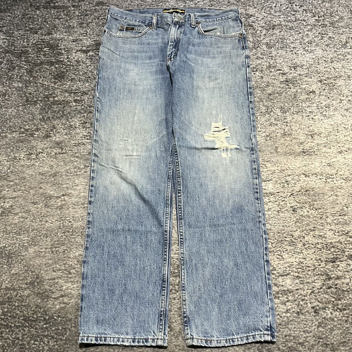 Lee Vintage Lee Distressed Faded Workwear Skater Blue Jeans Size US 36 / EU 52 - 2 Thumbnail