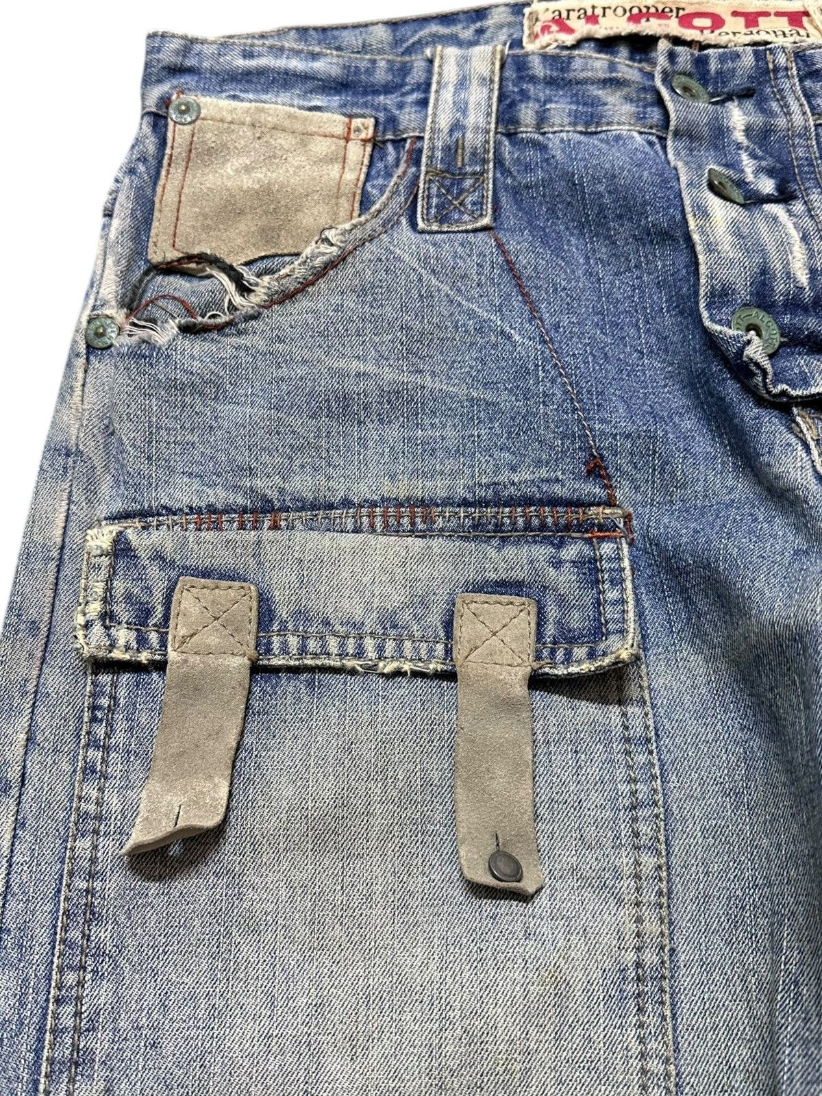 4GSELLER Vintage Alcott Paratrooper Airbone Personal Studded Denim Size US 33 - 3 Thumbnail