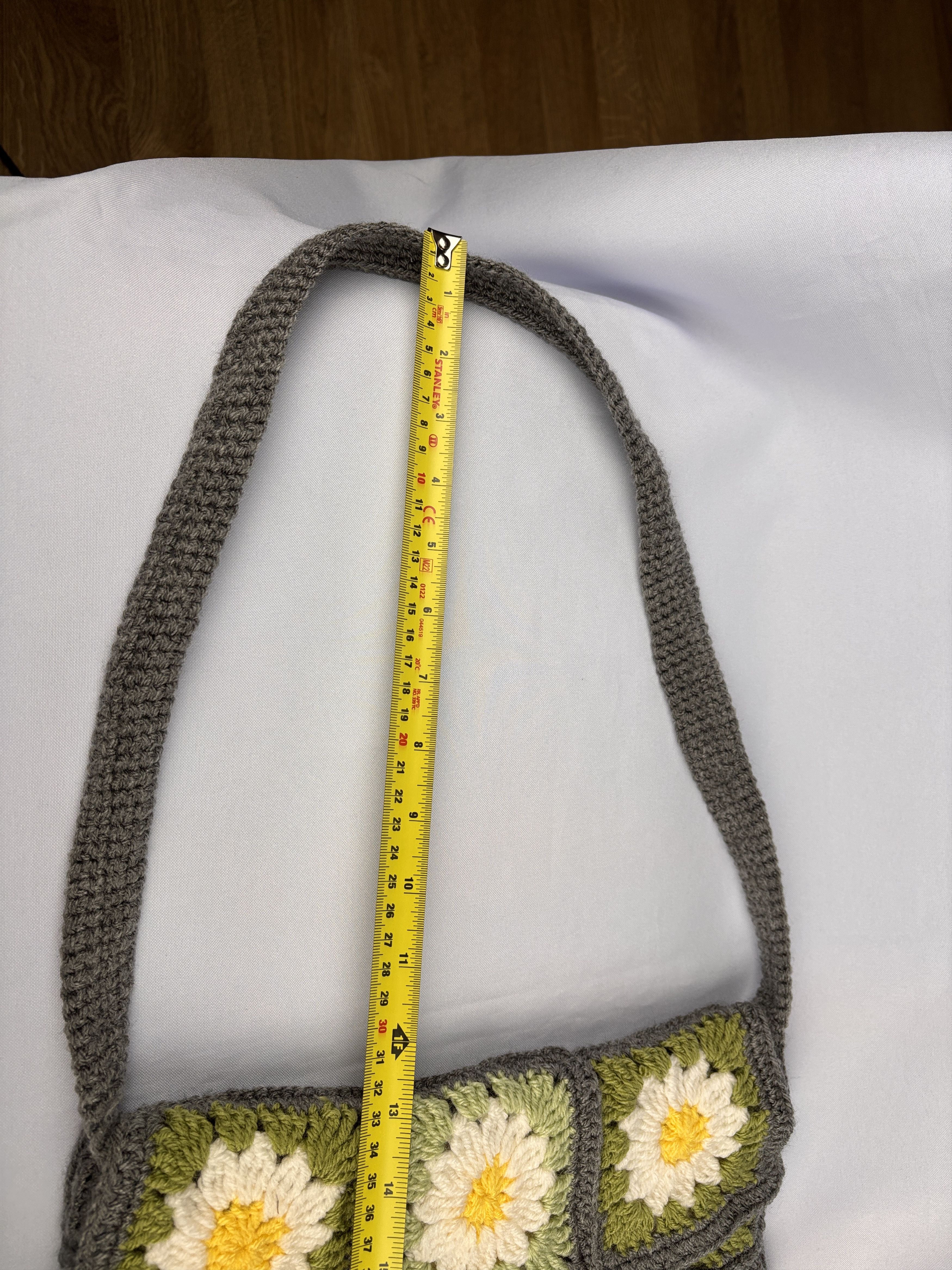 Handmade Crochet Crossbody Shoulder Bag Granny Square Knit Boho Hobo Size ONE SIZE - 12 Thumbnail