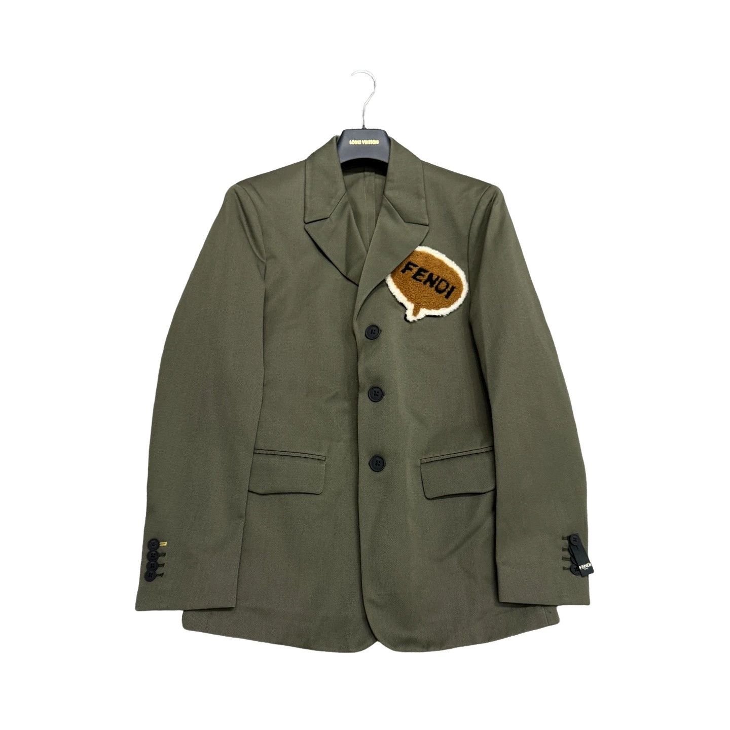 Fendi Fendi Olive Patch Wool Blend Blazer 36R Size 36R - 1 Thumbnail