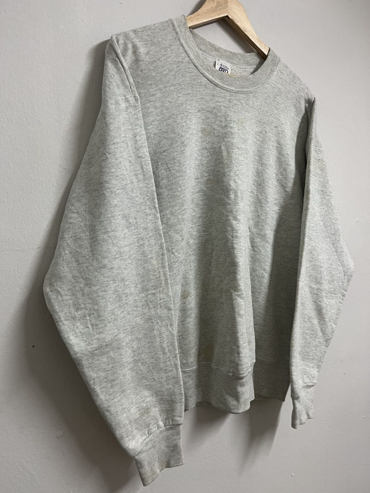 Vintage 💥Offer💥 BVD PLAIN Blank Pokycotton Sweatshirts Size US L / EU 52-54 / 3 - 2 Thumbnail