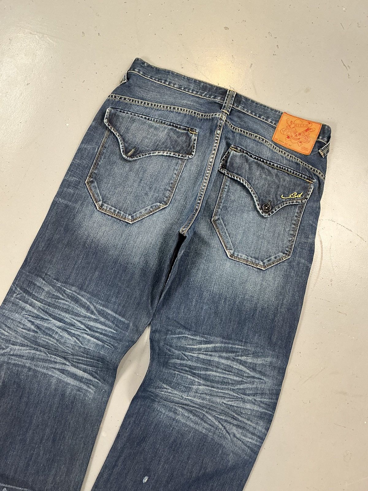 Ed Hardy × Vintage Vintage Edhardy loose fit big pocket distressed denim Size US 40 / EU 56 - 10 Thumbnail
