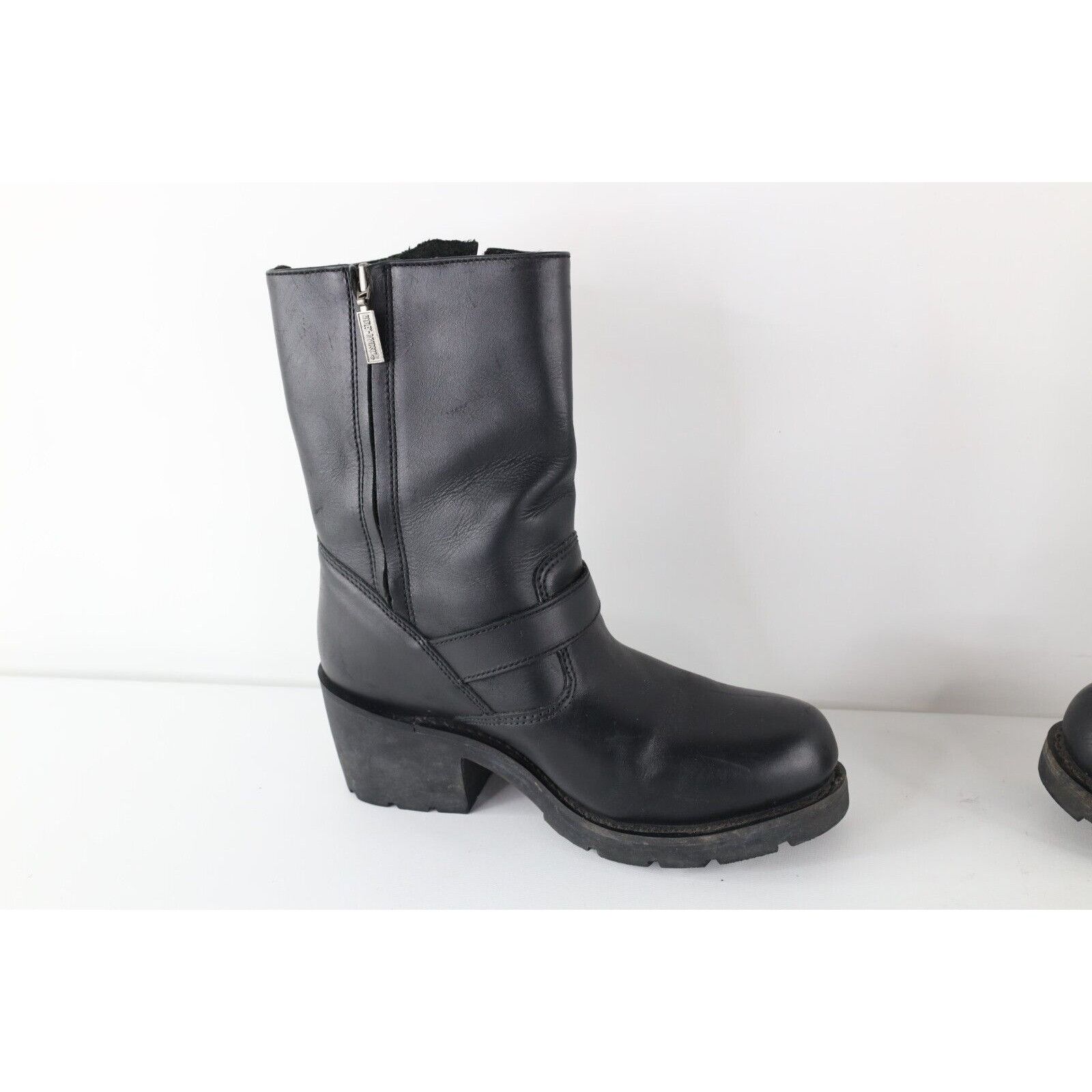 Harley Davidson × Vintage Vintage 90s Harley Davidson Leather Buckle Heeled Boots Size US 8 / IT 38 - 9 Thumbnail