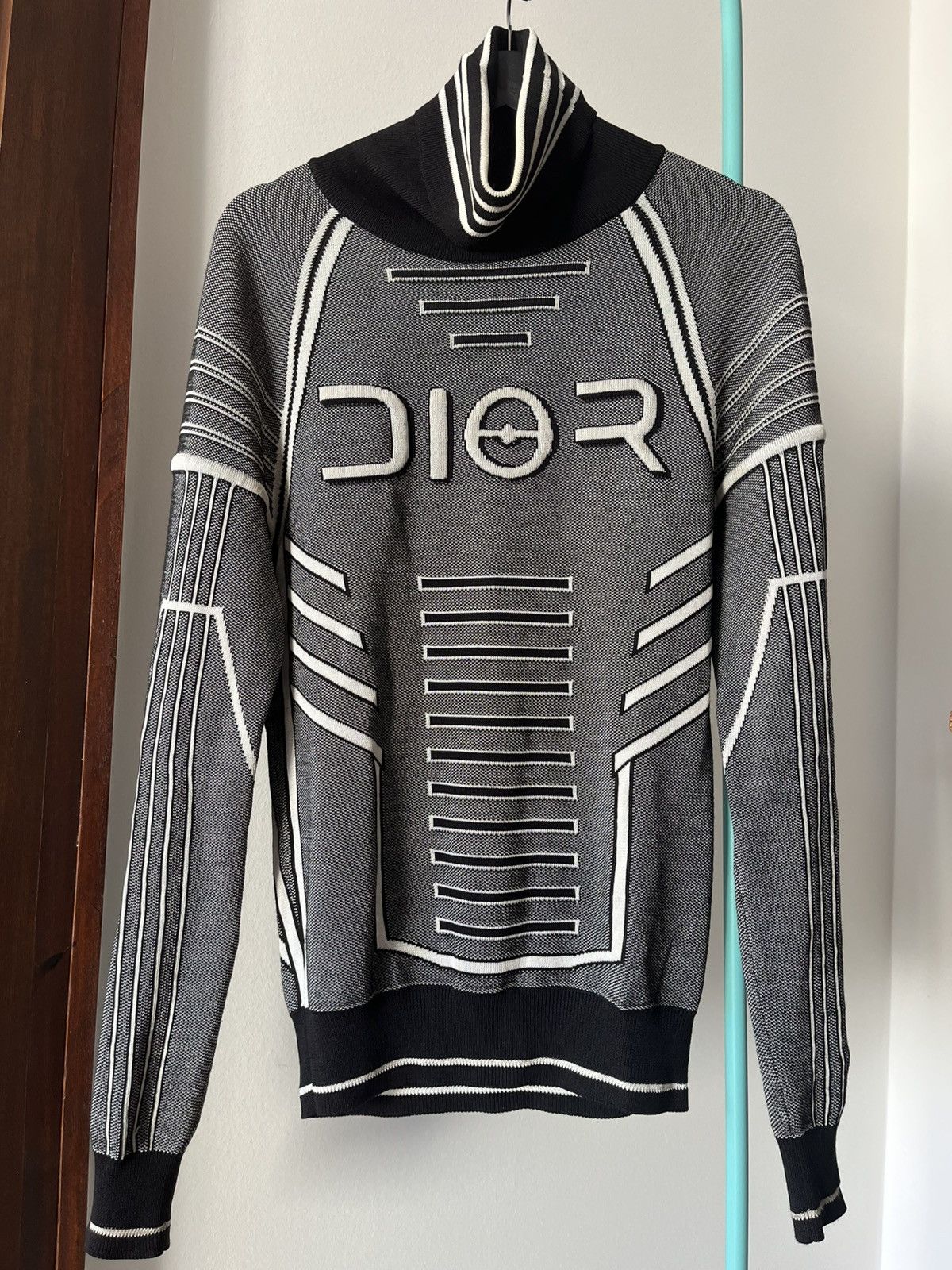 Dior Homme x Sorayama Grey and Black Turtleneck Sweater