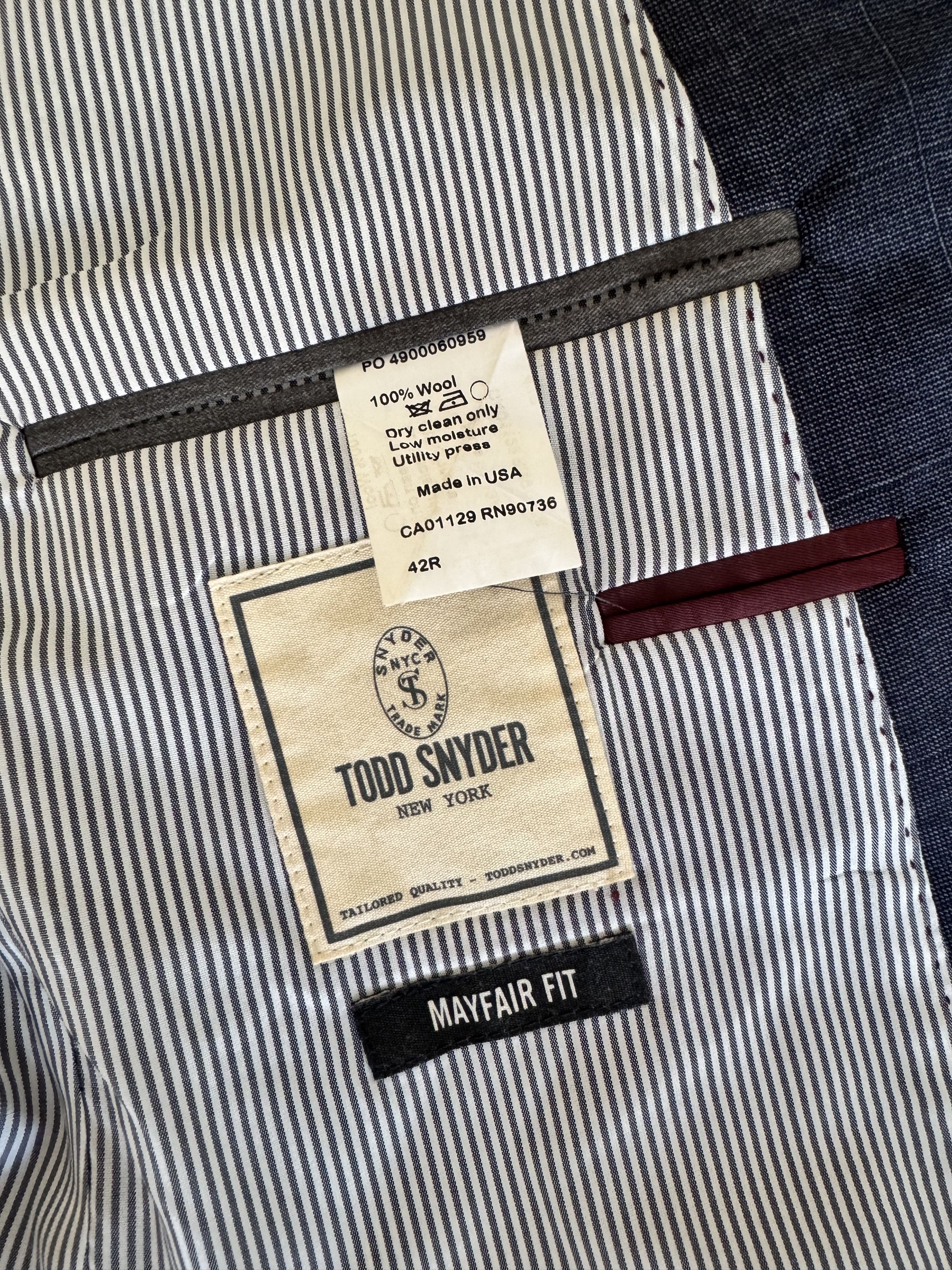 Todd Snyder Todd Snyder Mayfair Fit Blue Glen Plaid Wool Blazer Size 42R - 5 Thumbnail