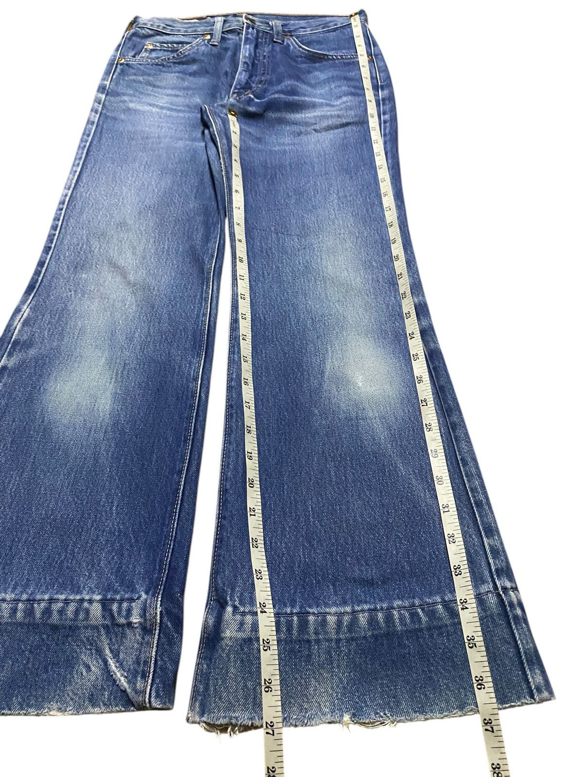Big John Vintage Big John Blue Wash Distressed Flare Jeans Size US 27 - 13 Thumbnail