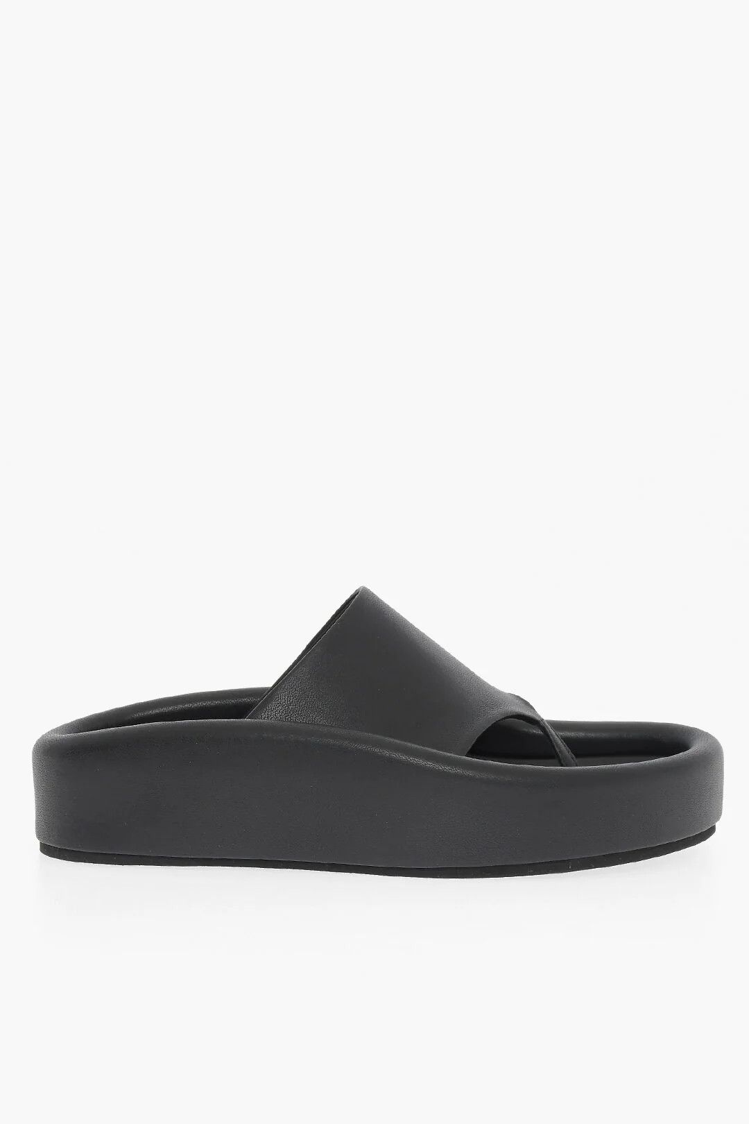 Maison Margiela og1mm0426 Vegan Leather Thong Sandals in Black Size US 5 / IT 35 - 1 Thumbnail