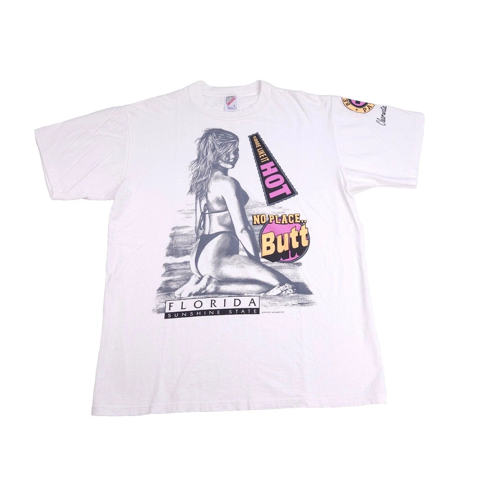 Vintage 90s Queen Of Butts Clearwater Beach Patrol Florida L