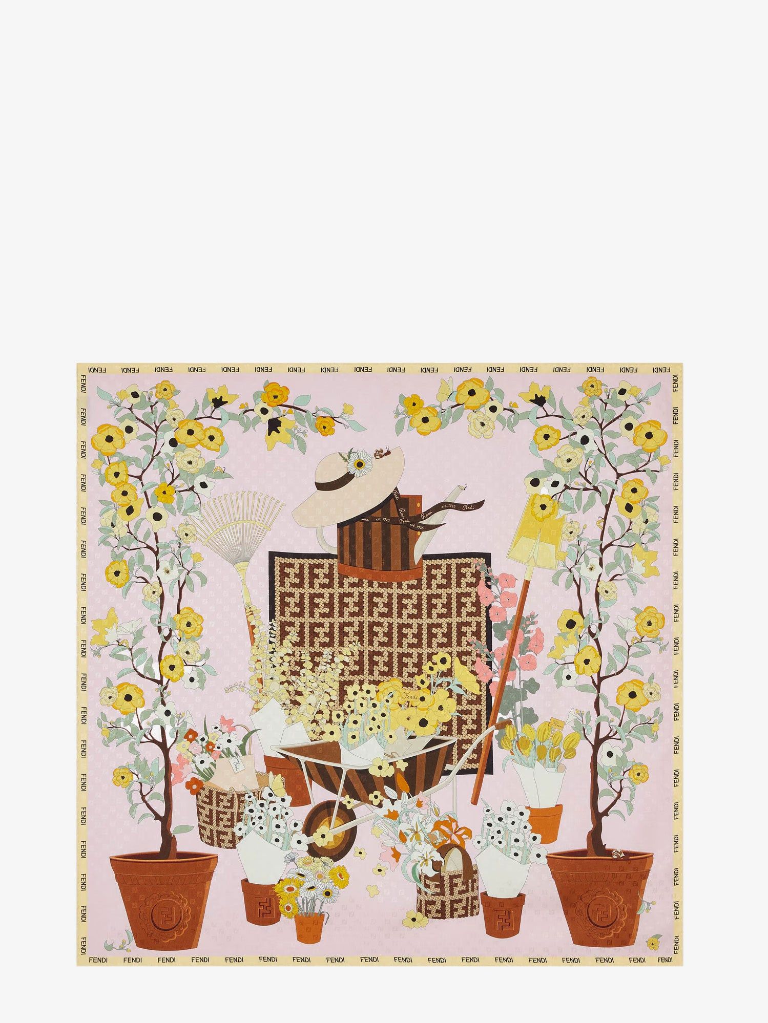 Fendi Silk Scarf With Gardening Print Size ONE SIZE - 1 Thumbnail