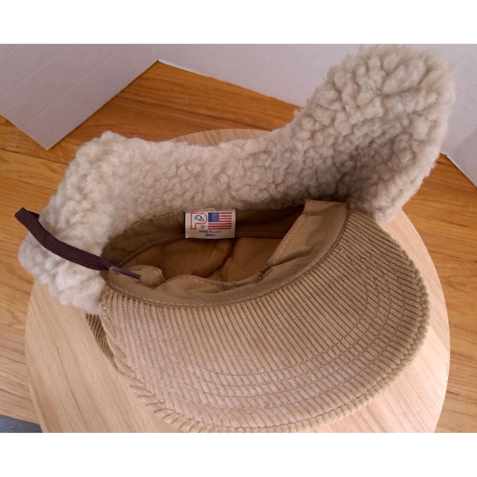 Vintage VINTAGE USA Brown Corduroy Insulated Hat with Ear Flaps Small Men United States Corduroy Baseball Cap CAT Pattern: Solid Size ONE SIZE - 2 Thumbnail