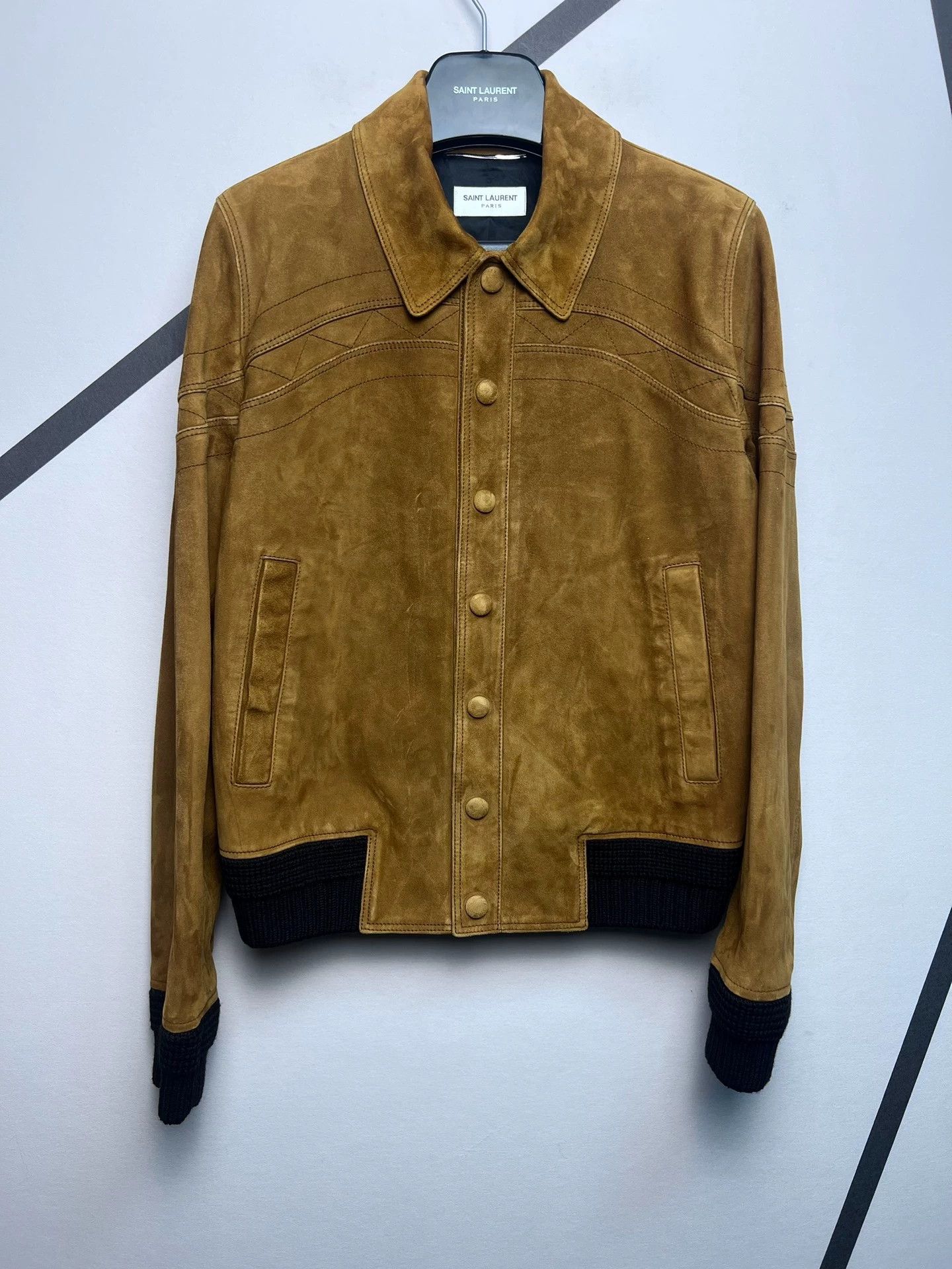 Saint Laurent Paris Authentic Saint Laurent SLP suede ribbed leather jacket Size US M / EU 48-50 / 2 - 1 Thumbnail