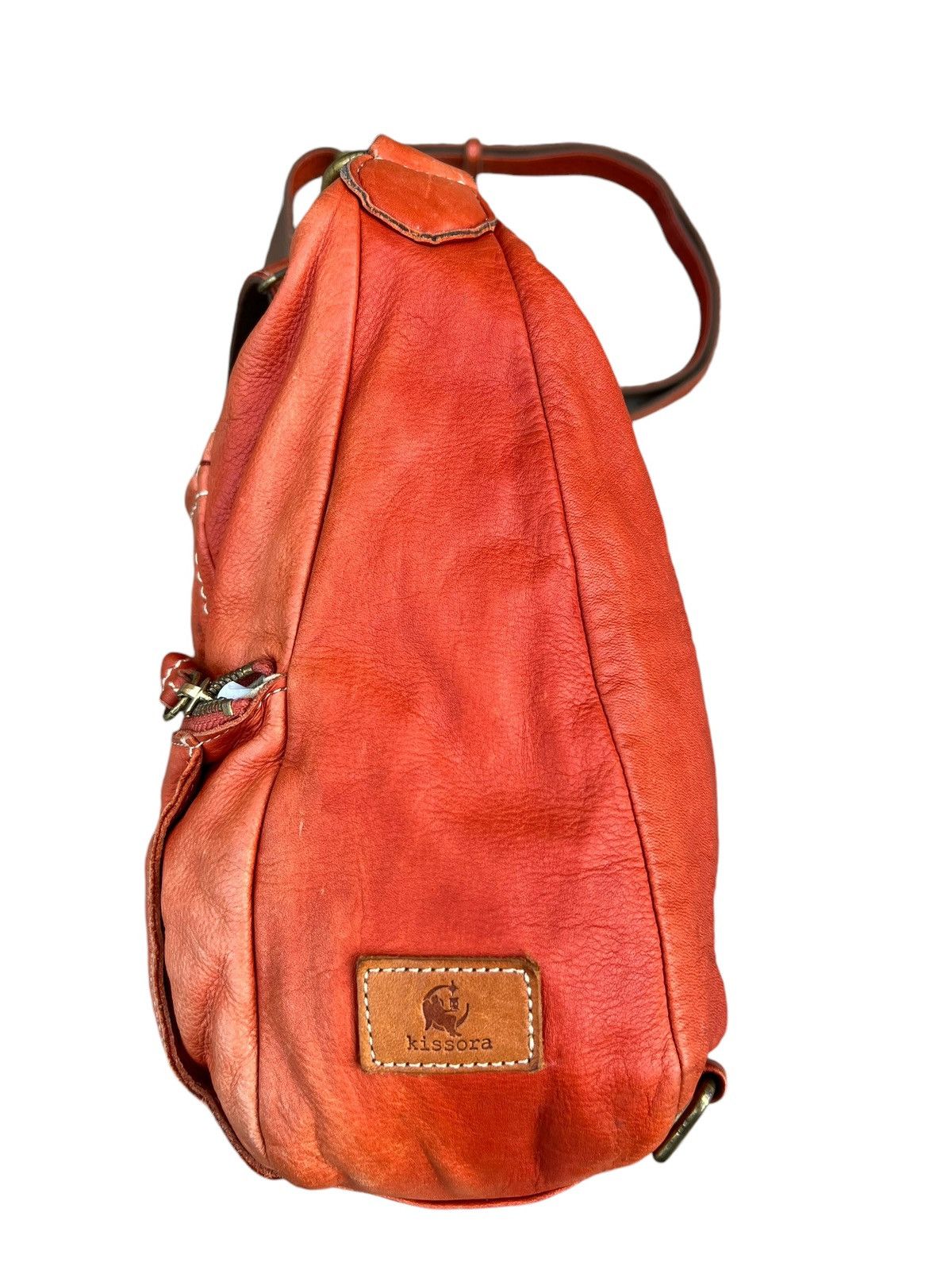 Leather Kissora Japan Sun Faded Patina Leather 2 Way Sling Bag Size ONE SIZE - 12 Thumbnail