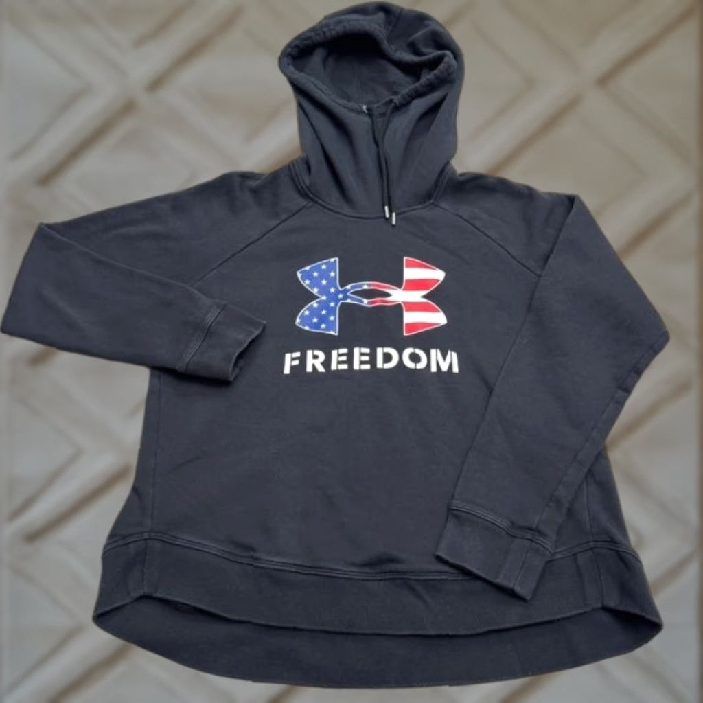 Under Armour Under Armour Hoodie Pullover Graphic Sweatshirt Womens M Black Fleece Logo Raglan Sleeves Size M / US 6-8 / IT 42-44 - 1 Thumbnail
