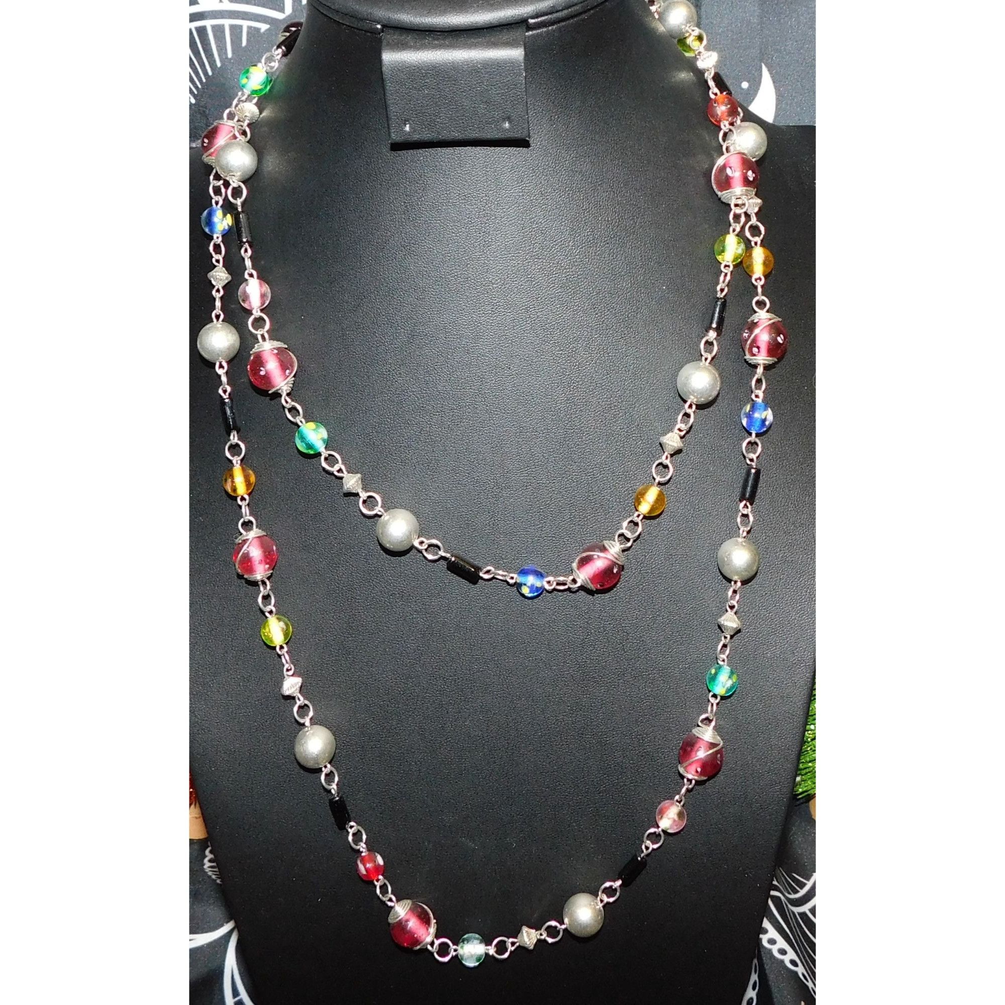 Other Rainbow Glass Beaded Extra Long Necklace Size ONE SIZE - 1 Thumbnail