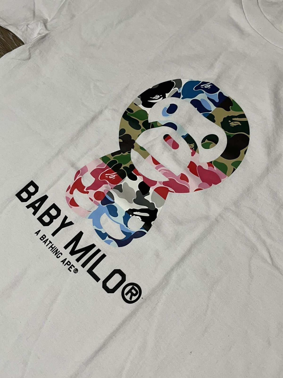 Bape A Bathing Ape Crazy Camo Baby Milo College Tee Size US L / EU 52-54 / 3 - 2 Thumbnail