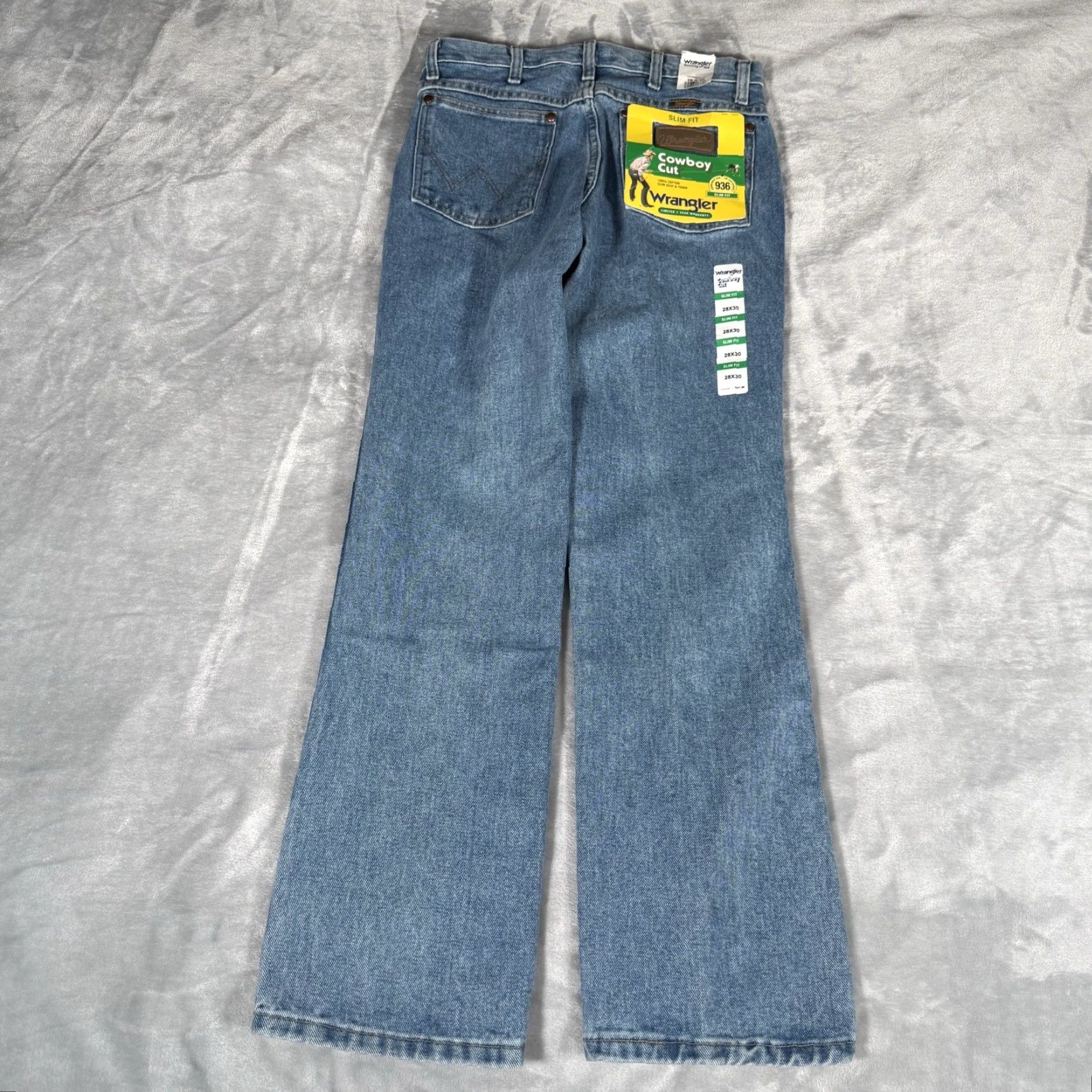 Wrangler Wrangler Cowboy Cut Slim Jeans Mens 28x30 Light Wash A102 NEW Size US 28 / EU 44 - 3 Thumbnail