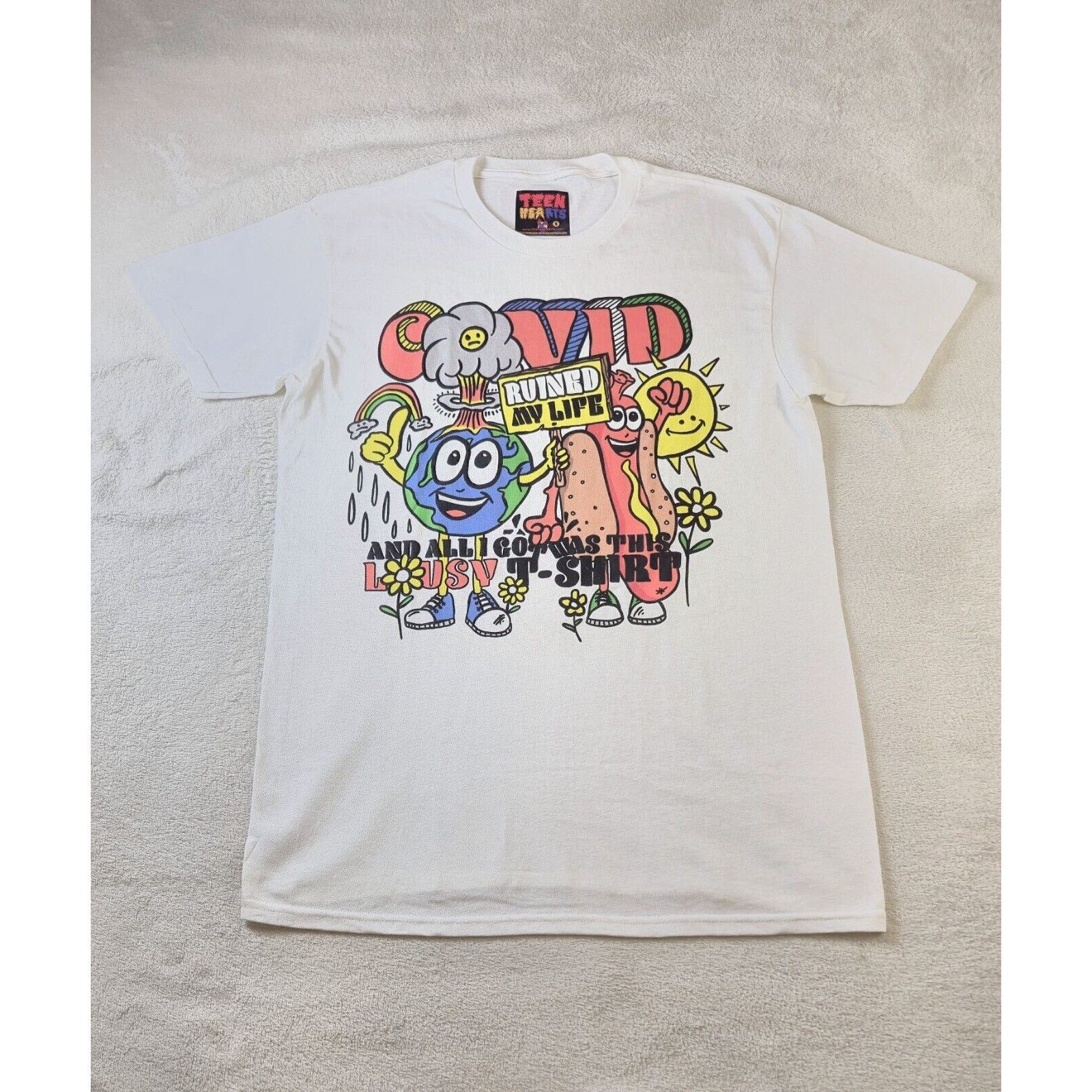 (B).Stroy Teen Hearts Short Sleeve Shirt Covid Ruined My Life Small Size US S / EU 44-46 / 1 - 1 Thumbnail