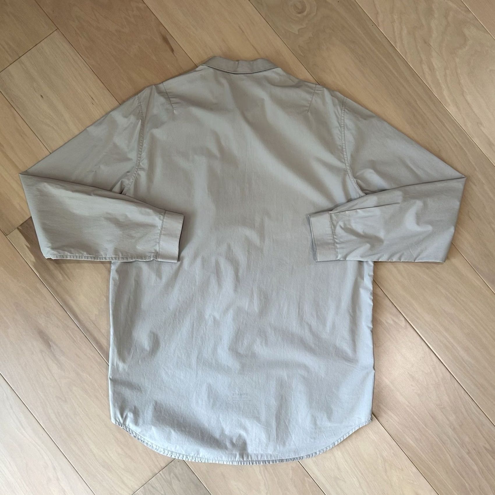 Stampd Stampd Storm Dress Shirt Button-Up Long Sleeve Men’s Large Tan Knit Cotton Solid Casual Workwear Urban Fashion 90s Style Mens Size 42R - 4 Thumbnail