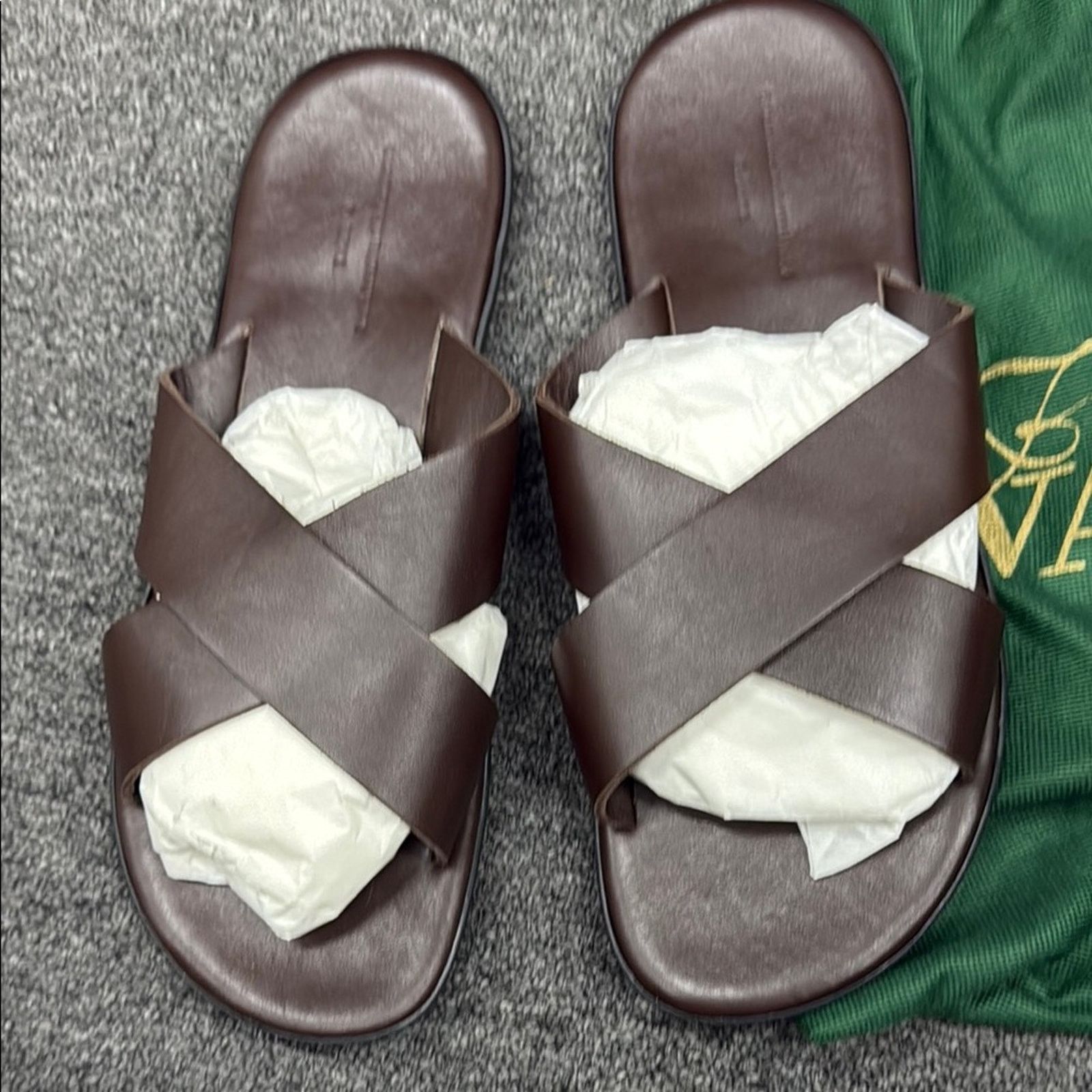 Fratelli Rossetti NWT Fratelli vanni for Rijoux Brown Leather Slides 11.5 EU44 Size US 11.5 / IT 41.5 - 2 Thumbnail