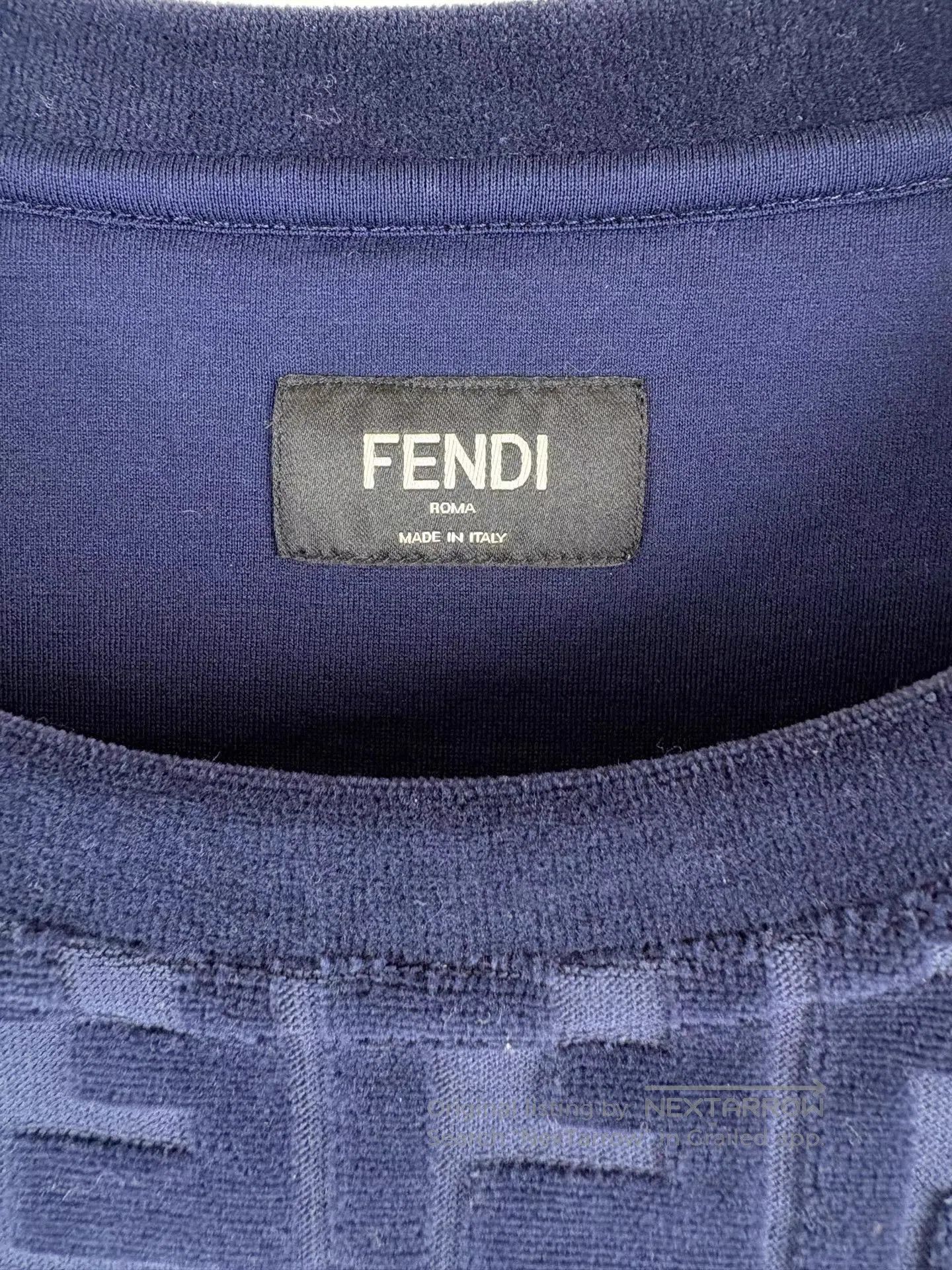 Fendi Blue Patterned Long Sleeve Sweatshirt. Size US L / EU 52-54 / 3 - 4 Thumbnail