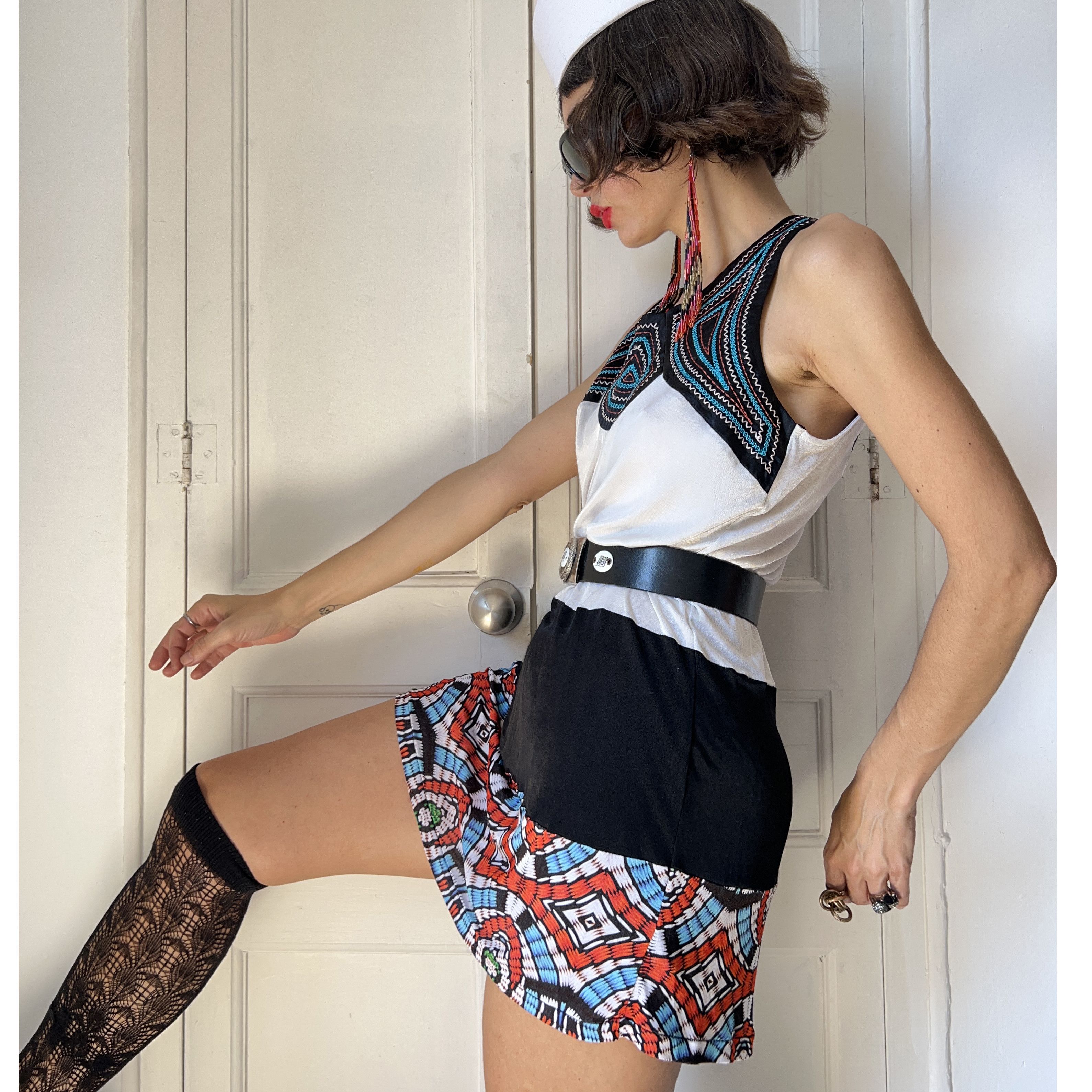 Custo Barcelona Y2K Custo Barcelona Graphic Mesh Shift Dress Size L / US 10 / IT 46 - 5 Thumbnail