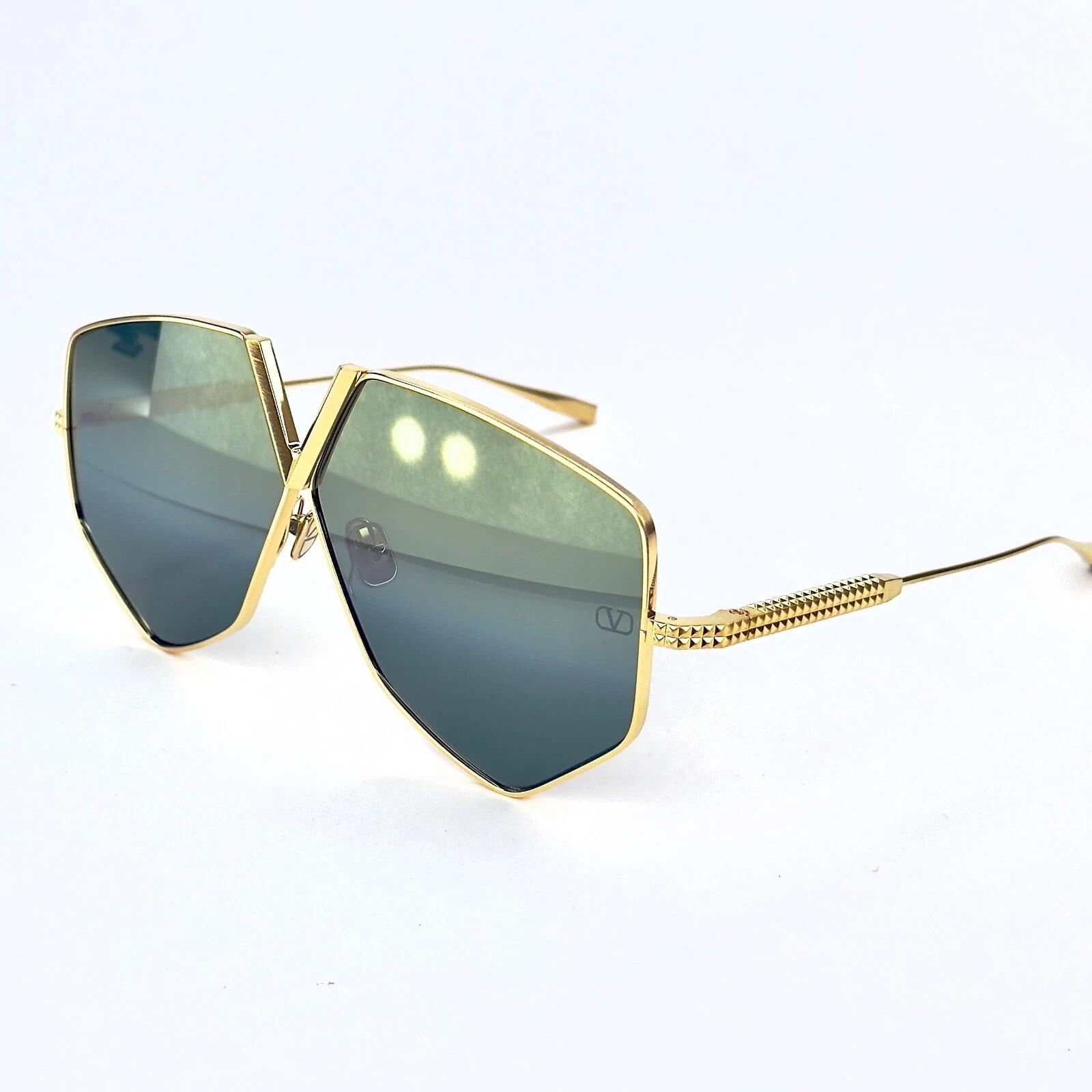 Valentino VALENTINO V HEXAGON VLS115 Gold Titanium VLS 115B Sunglass Size ONE SIZE - 7 Thumbnail