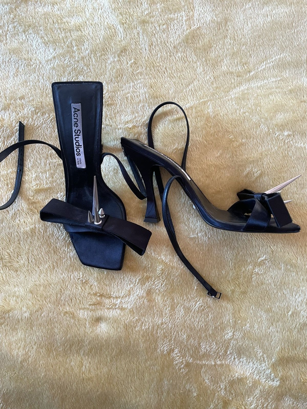 Acne Studios Sample Acne Studios satin spike heels Size US 8.5 / IT 38.5 - 1 Thumbnail