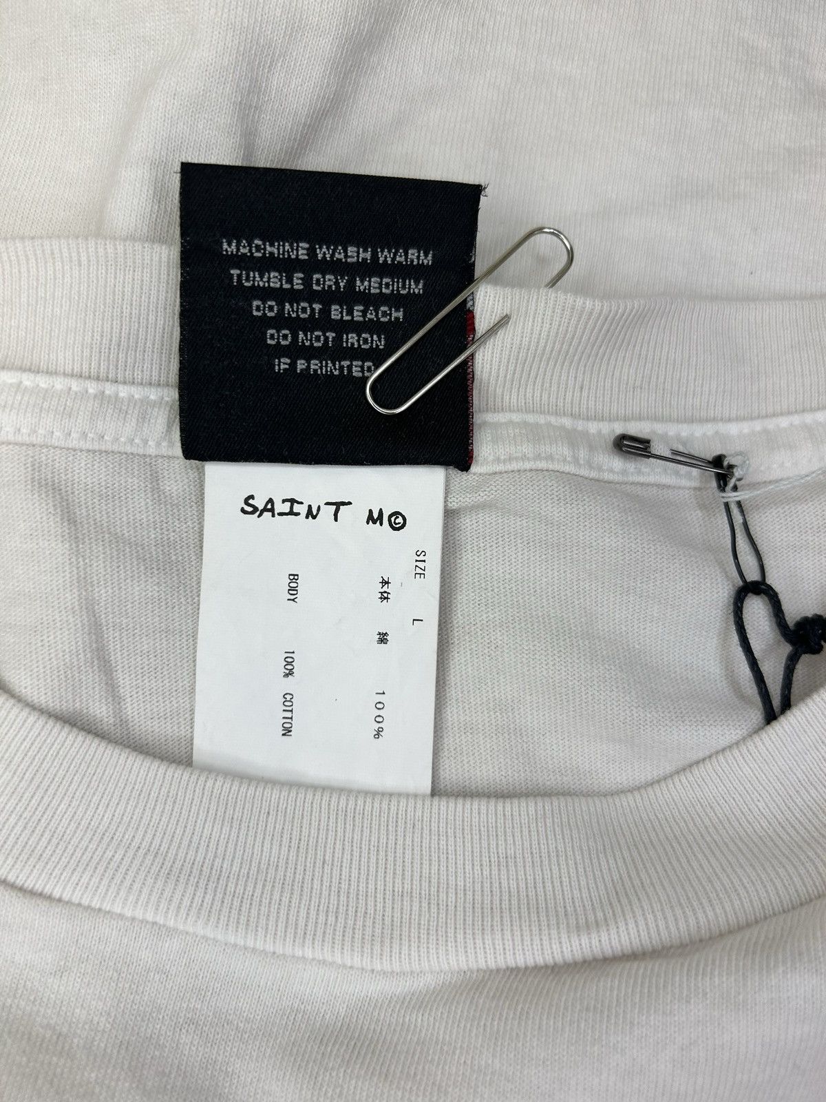 Saint Michael SAINT MICHAEL LOVE L/S TEE - WHITE Size US L / EU 52-54 / 3 - 4 Thumbnail