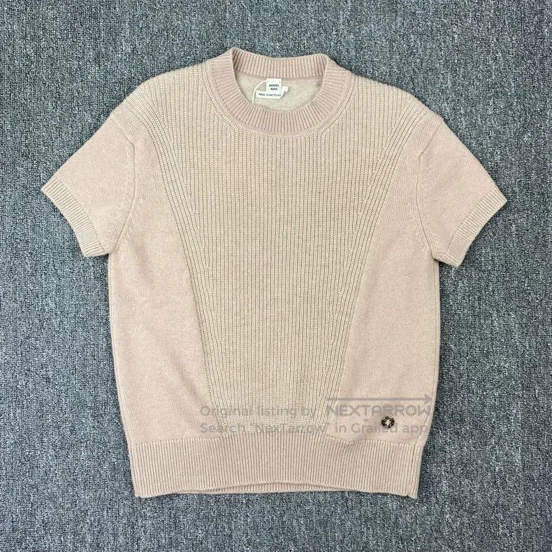 Hermes Hermes Light Pink 100% Cashmere Short Sleeve Knit Top Size S / US 4 / IT 40 - 1 Thumbnail