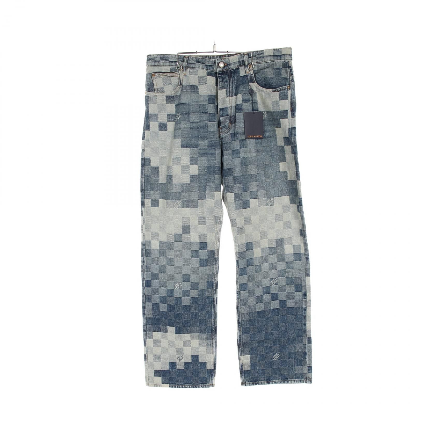 Louis Vuitton Louis Vuitton Louis Vuitton Damier Skate Cotton Denim Pants Cotton Bottoms RM241 GCO HQD87W Size ONE SIZE - 1 Thumbnail