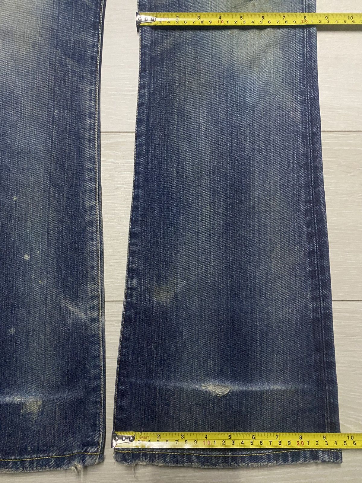 Edwin Edwin 401 XV Mud Wash Splatter Distressed Flare Jeans Size US 34 / EU 50 - 19 Thumbnail