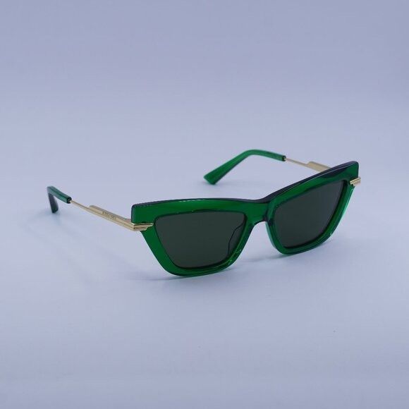 Bottega Veneta Bottega Veneta BV1241S 003 Sunglasses Green/Gold Cat Eye Size ONE SIZE - 2 Thumbnail