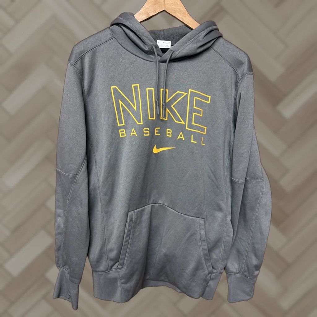Nike Nike Baseball Hoodie Mens Therma Fit Sweatshirt Long Sleeve Gray Yellow M Size US M / EU 48-50 / 2 - 1 Thumbnail
