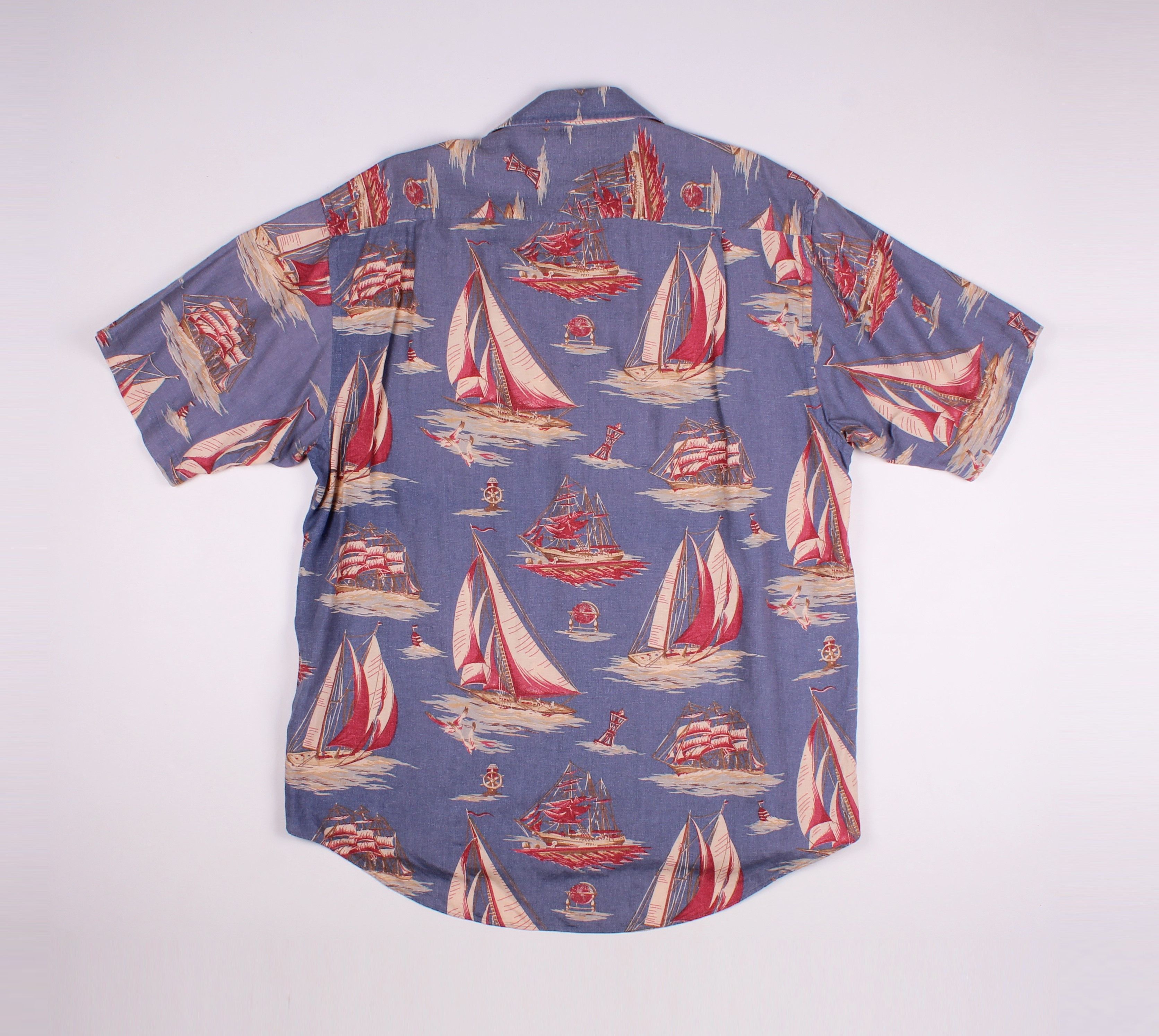 Vintage Vintage John Langford Printed Yacht Short Sleeve Shirt Size US XL / EU 56 / 4 - 6 Thumbnail