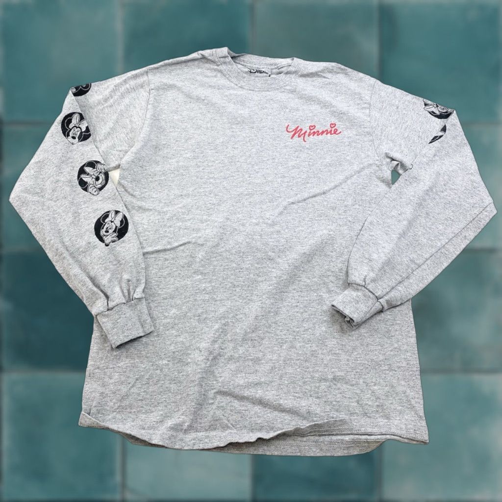 Disney VINTAGE Minnie Mouse Shirt Womens Small Grey Long Sleeve Disney Crew Neck Pullover Size S / US 4 / IT 40 - 1 Thumbnail