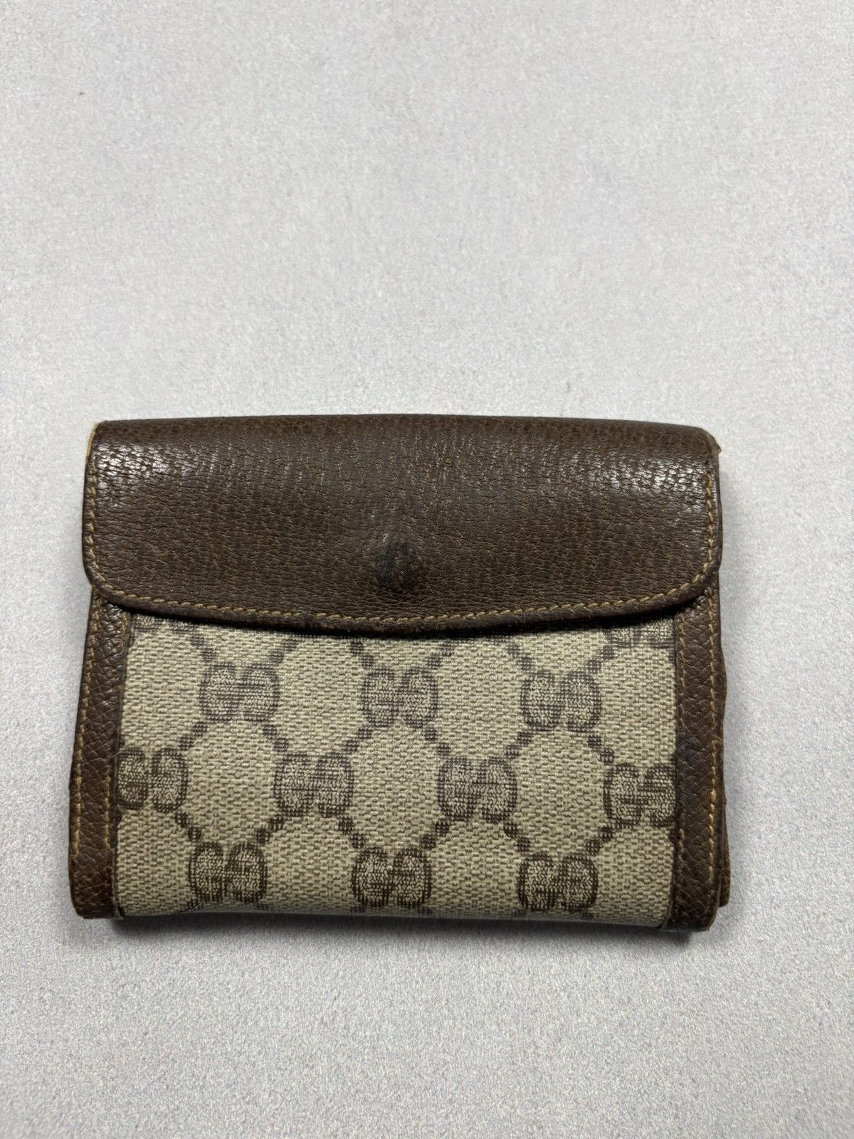 Gucci Vintage 90s Gucci GG Monogram Canvas Wallet Metal Logo Size ONE SIZE - 2 Thumbnail
