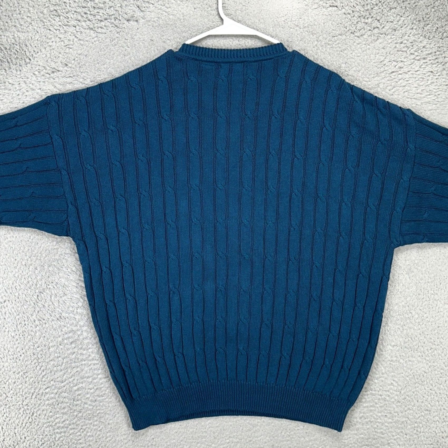Izod VINTAGE Izod Sweater Crewneck Mens Large Blue Cable Knit Long Sleeve Made In USA Size US L / EU 52-54 / 3 - 3 Thumbnail