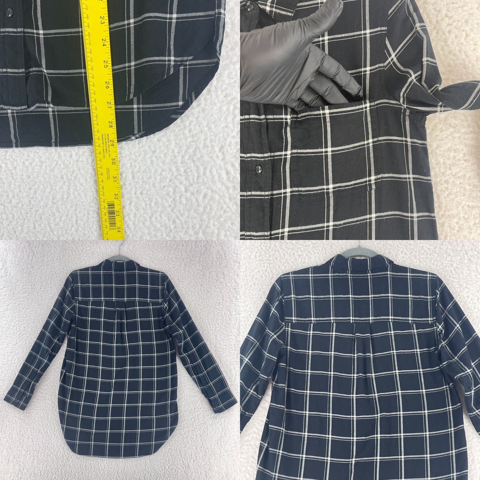 Madewell Madewell Shirt Womens XS Black Ex-Boyfriend Button-Up Long Sleeve Size XS / US 0-2 / IT 36-38 - 8 Thumbnail