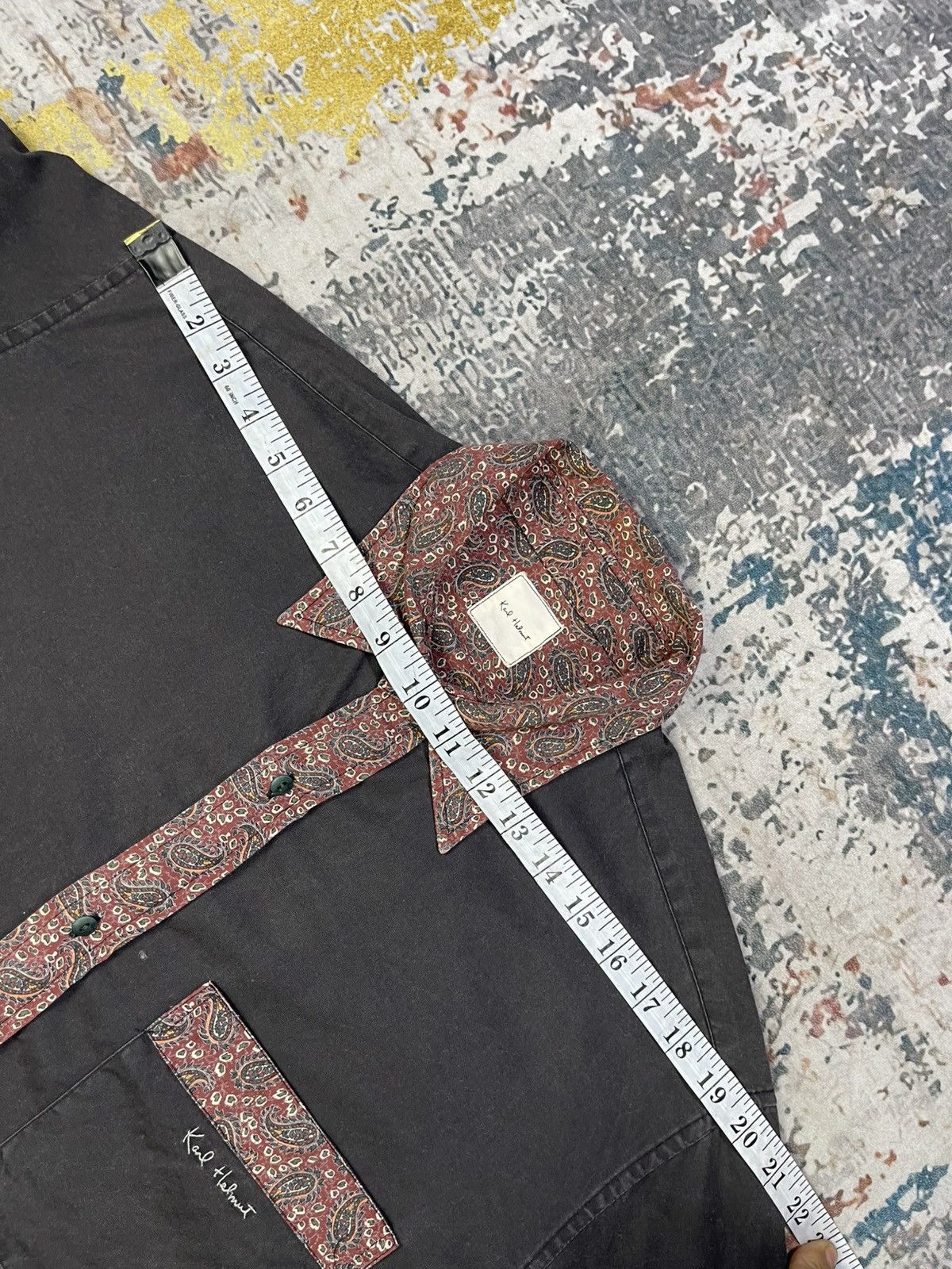 Karl Helmut Vtg Karl Helmut Paisley Trim Button Up Shirt Size US M / EU 48-50 / 2 - 10 Thumbnail