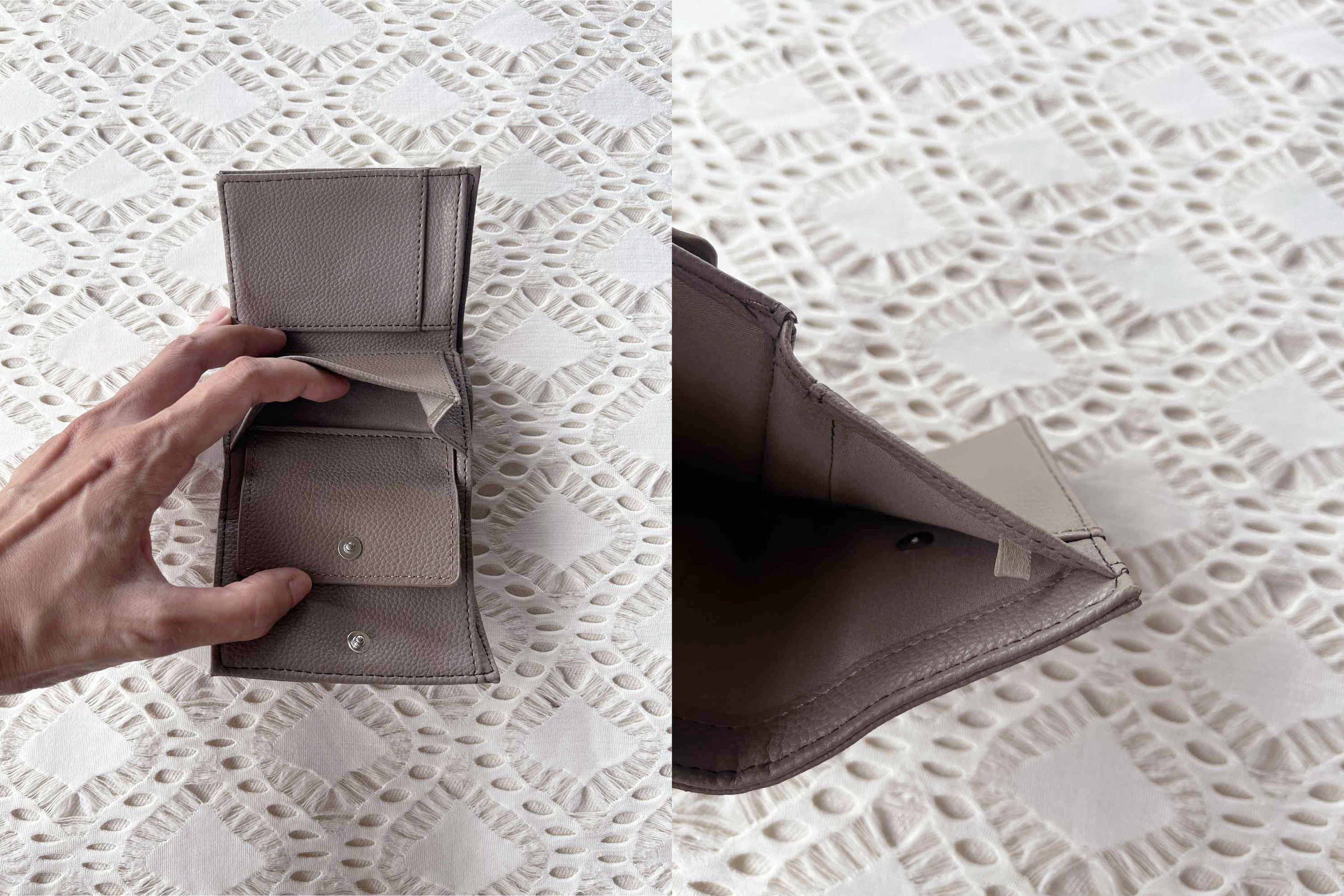 Vintage Minimalist Etoupe PU Leather trifold small wallet Size ONE SIZE - 9 Thumbnail